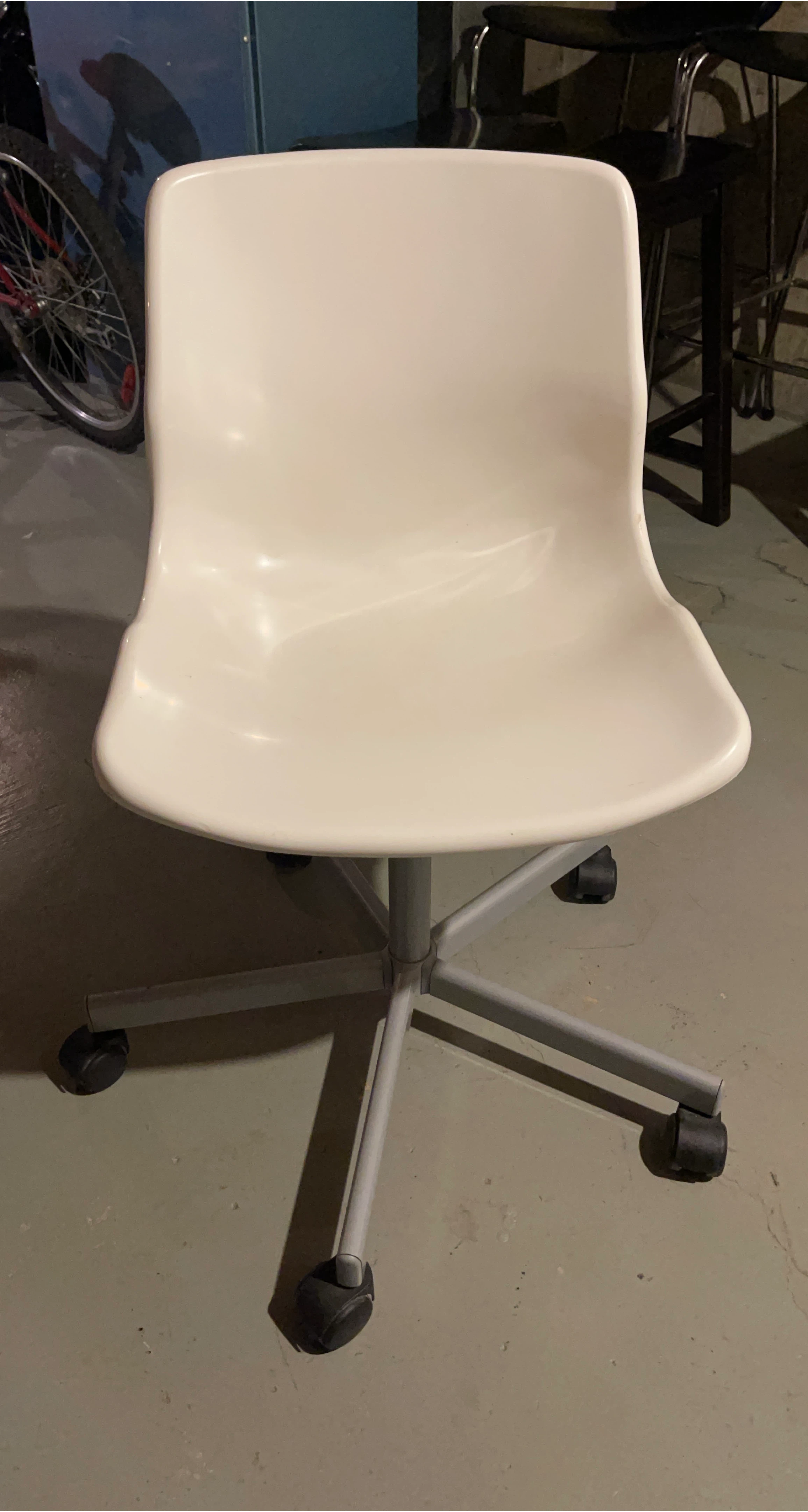 White Office Chair with Wheels