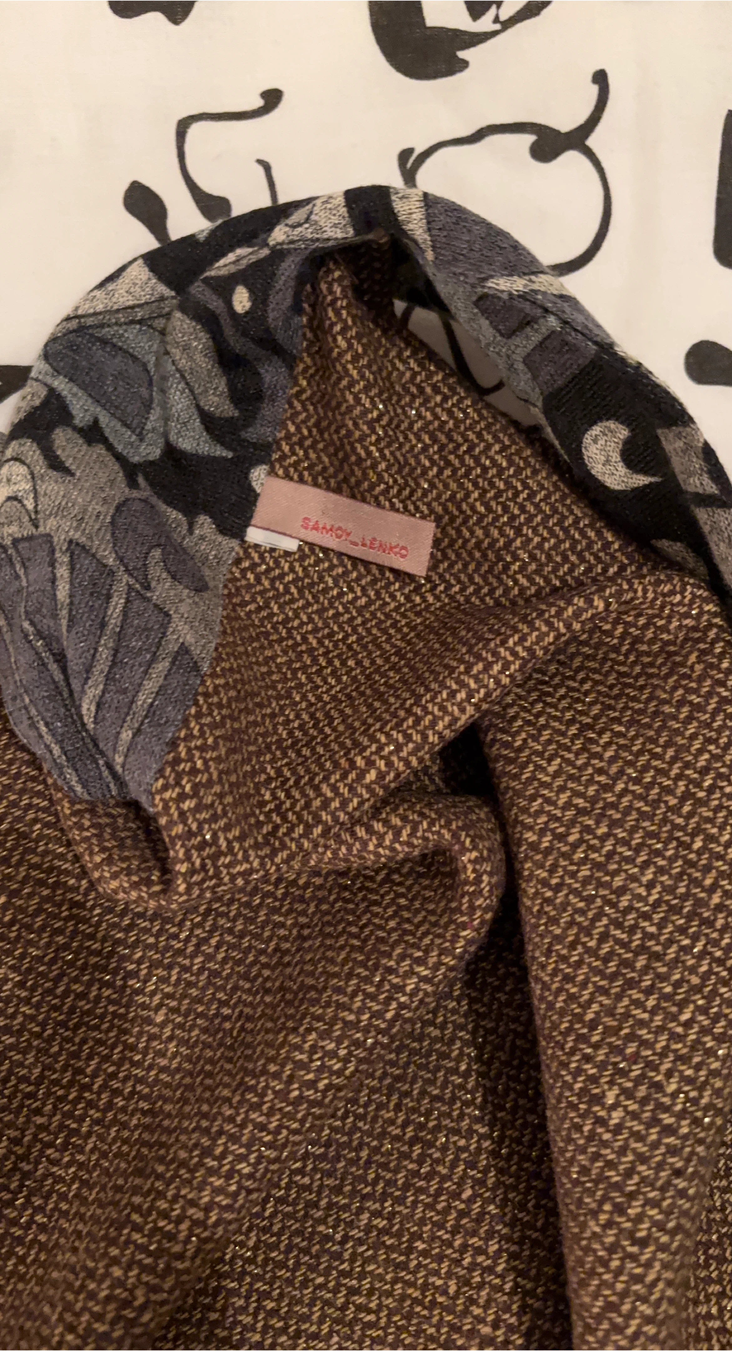 Samoi Lenko Brown Tweed Skirt with Belt