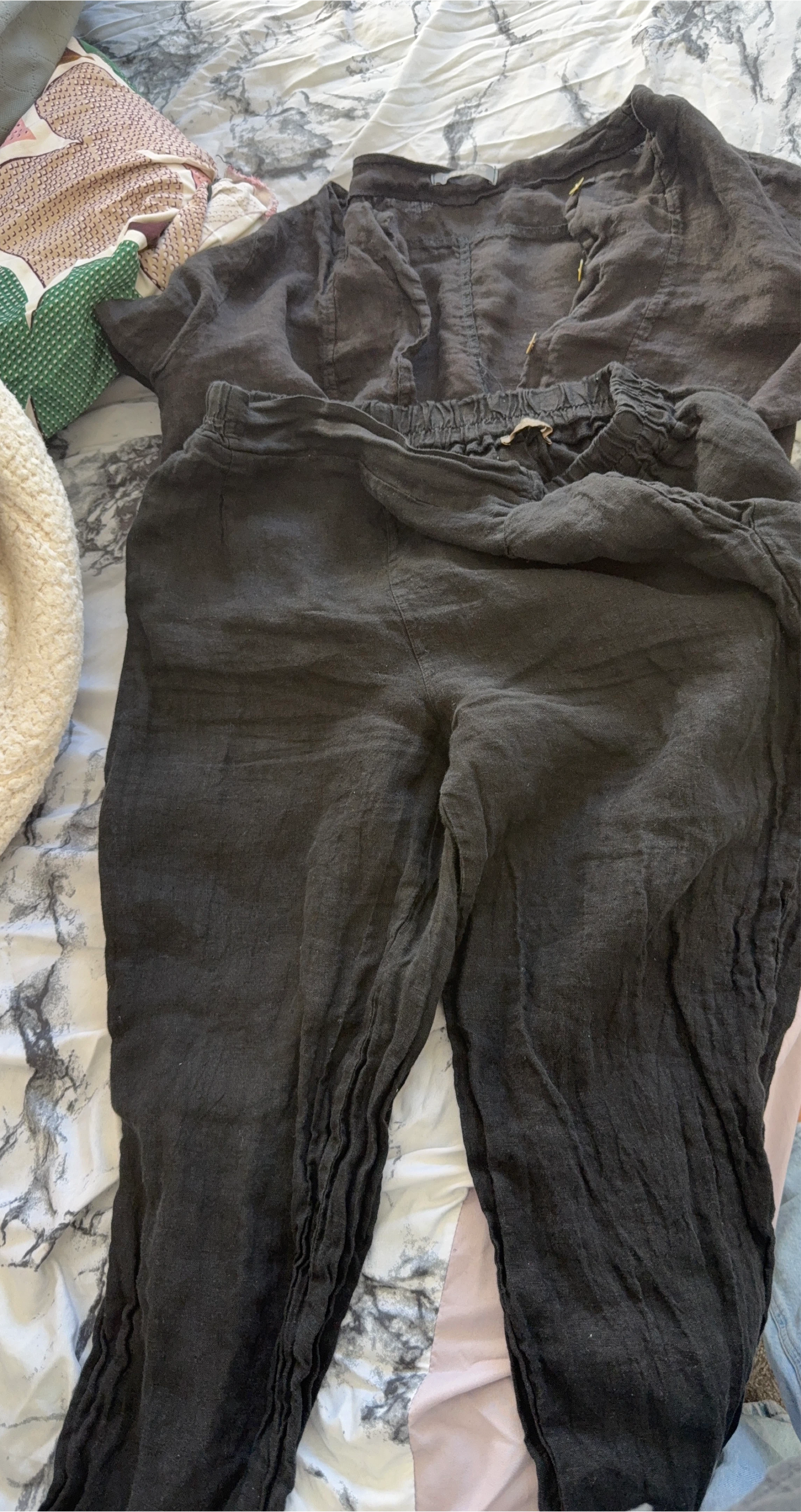 Pistache Linen Top and Pants Set