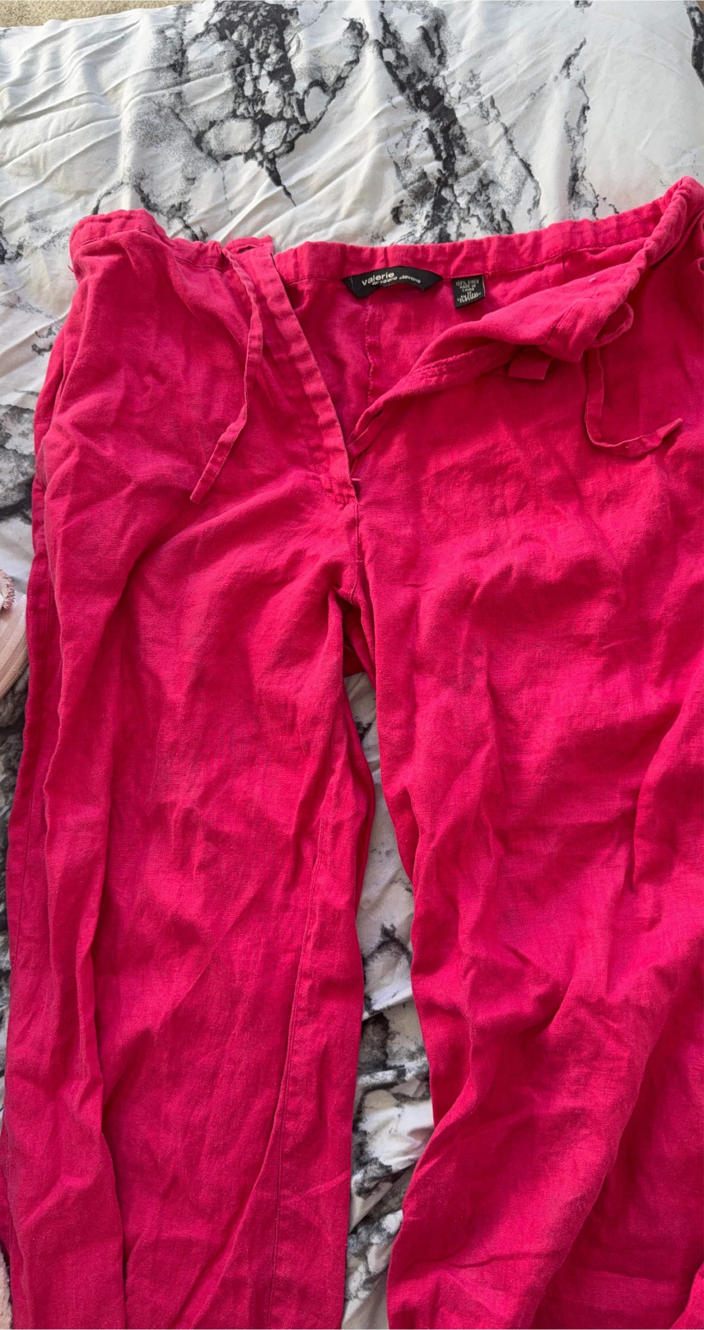 Valerie by Valerie Steven Alan Pink Linen Pants Size Medium