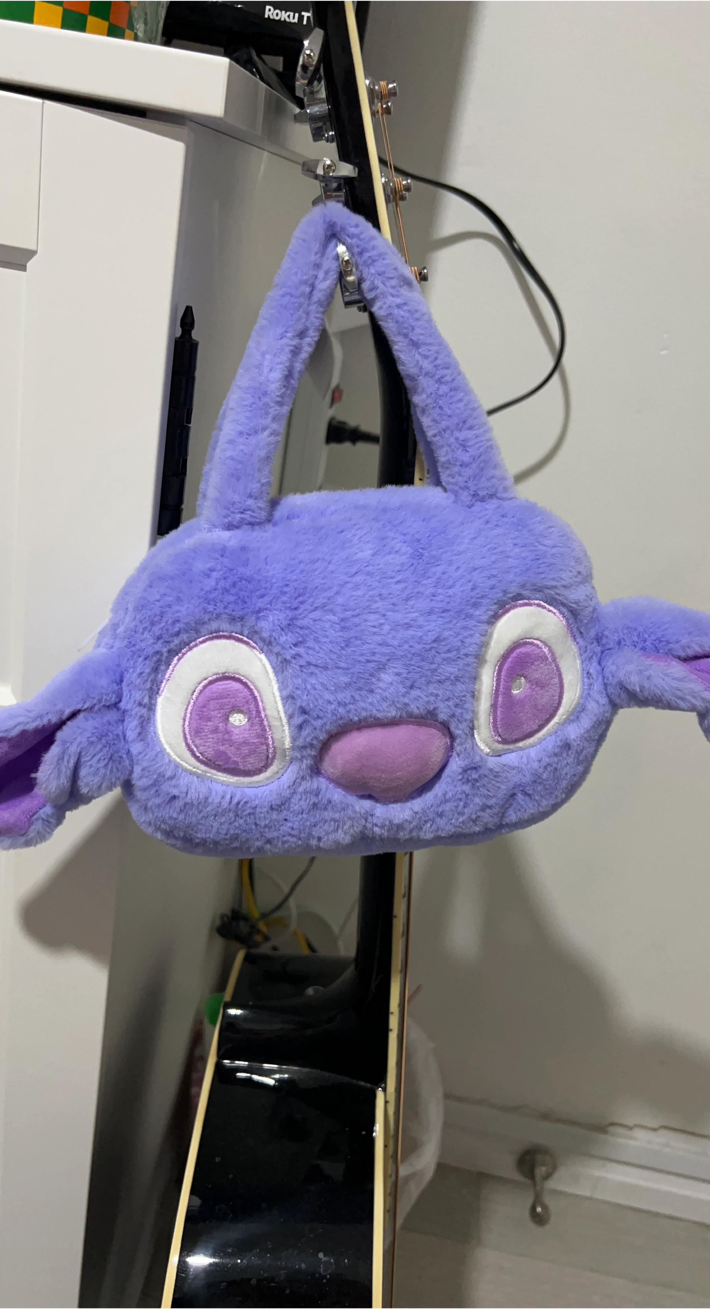 Purple Stitch Plush Character Handbag