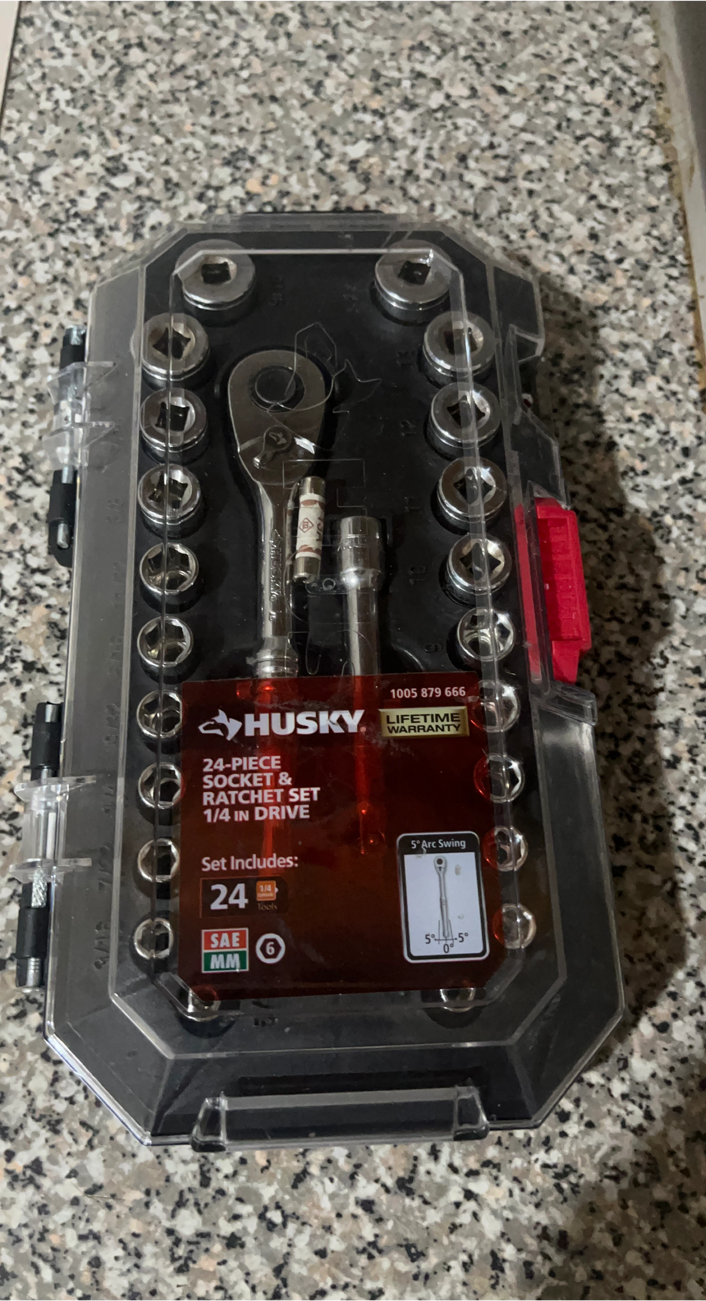 Husky 24-Piece 1/4 In Drive Socket & Ratchet Set