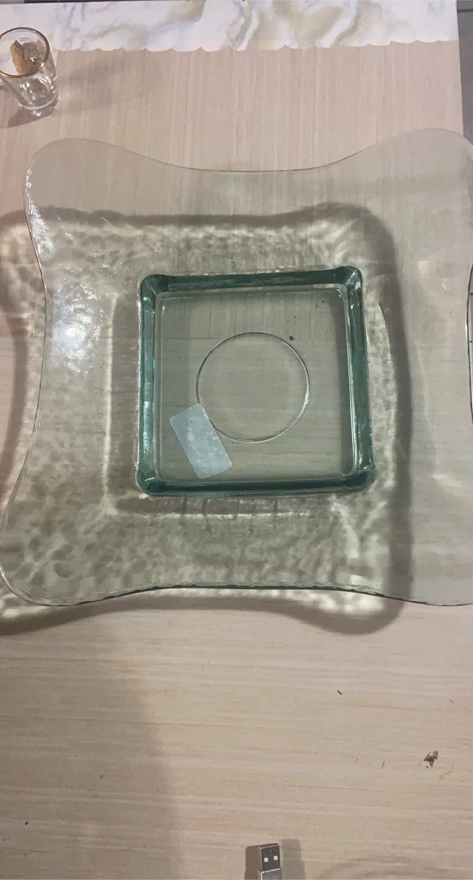 Glass serving platter