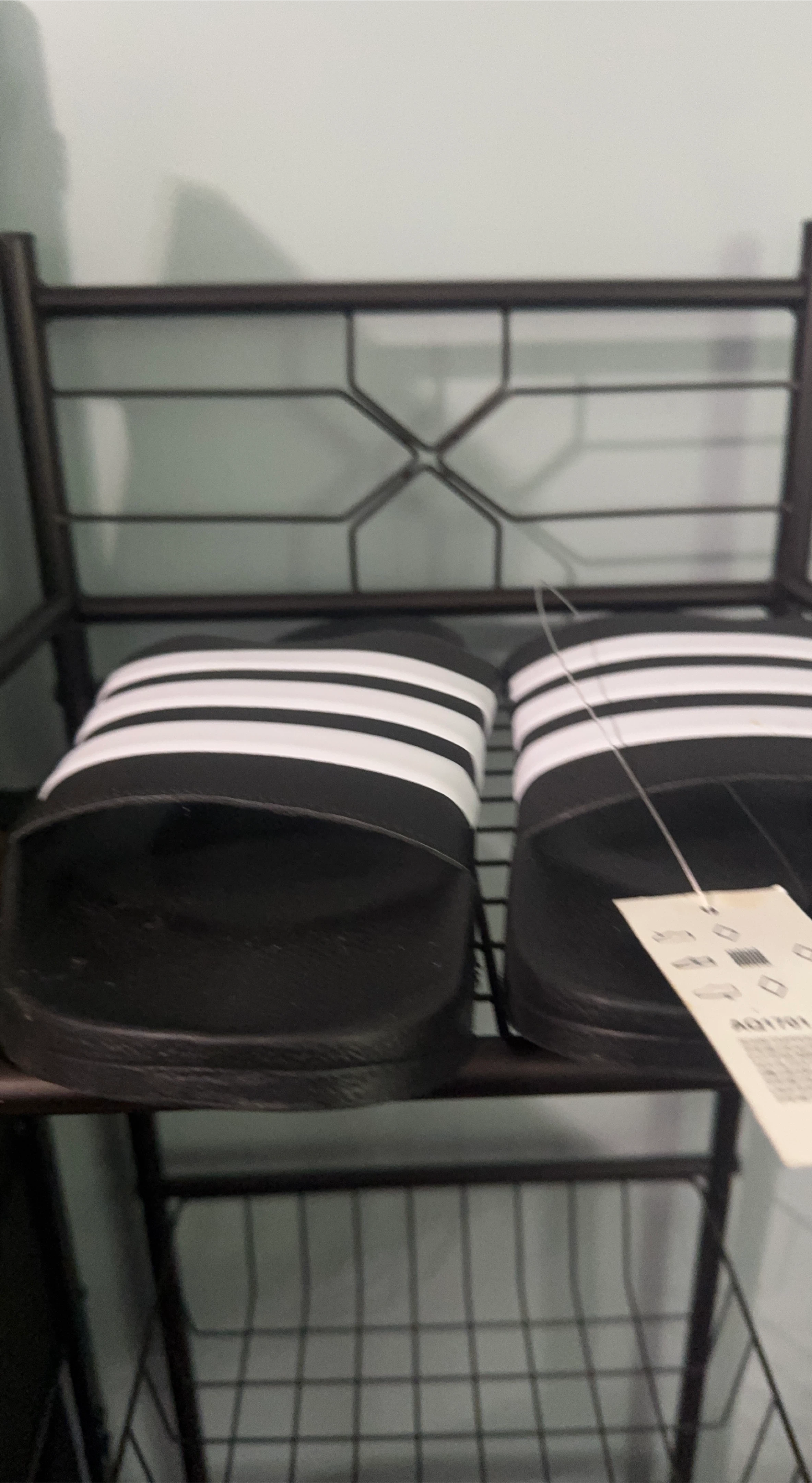 Adidas Adilette Shower Slides Black White Size 13