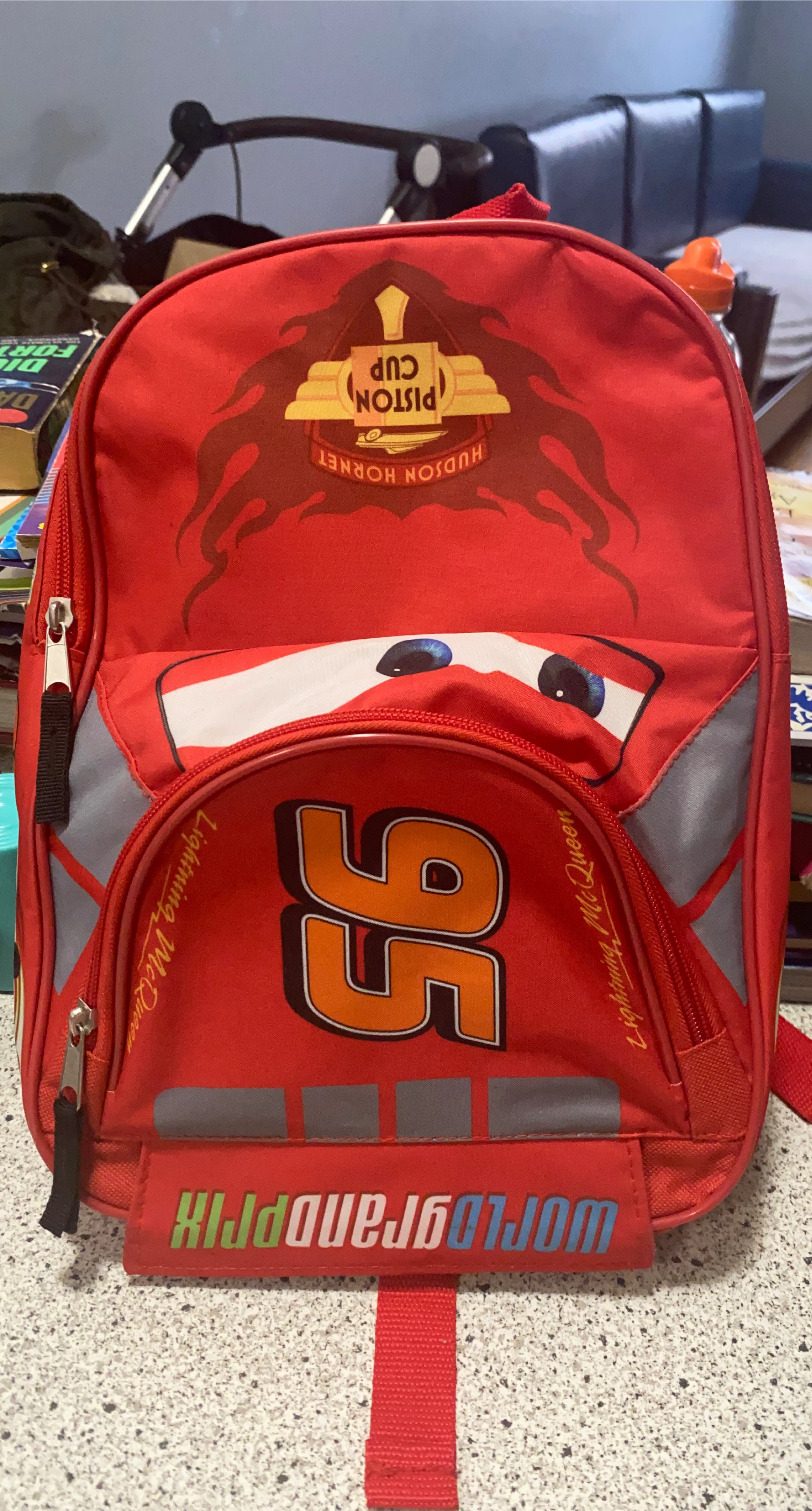 Disney Pixar Cars Lightning McQueen 95 Red Backpack