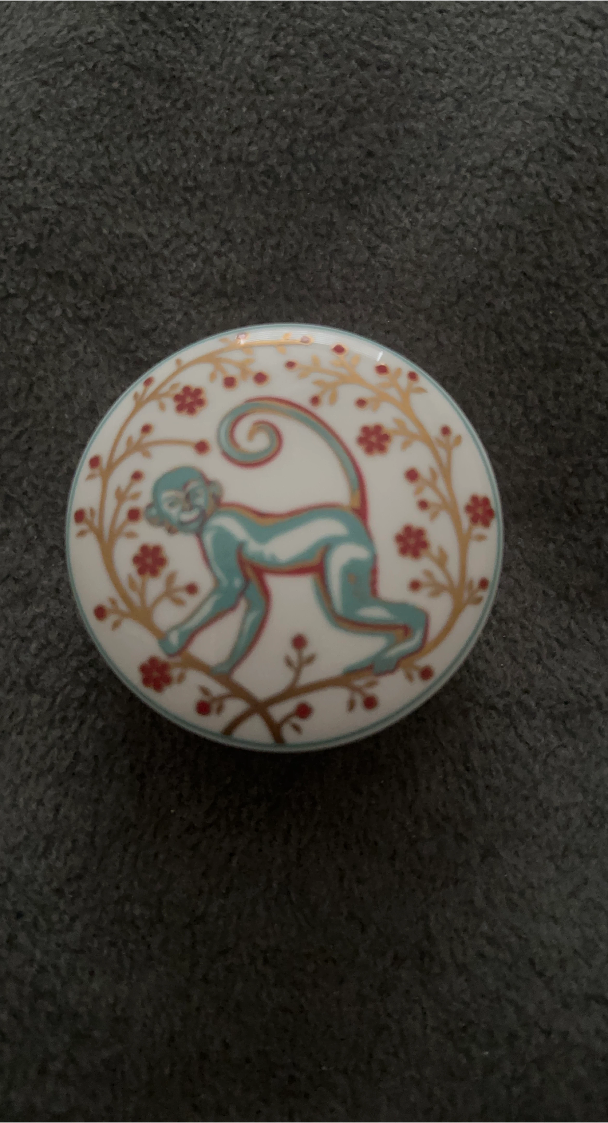 Tiffany & Co. Porcelain Trinket Box with Monkey Design
