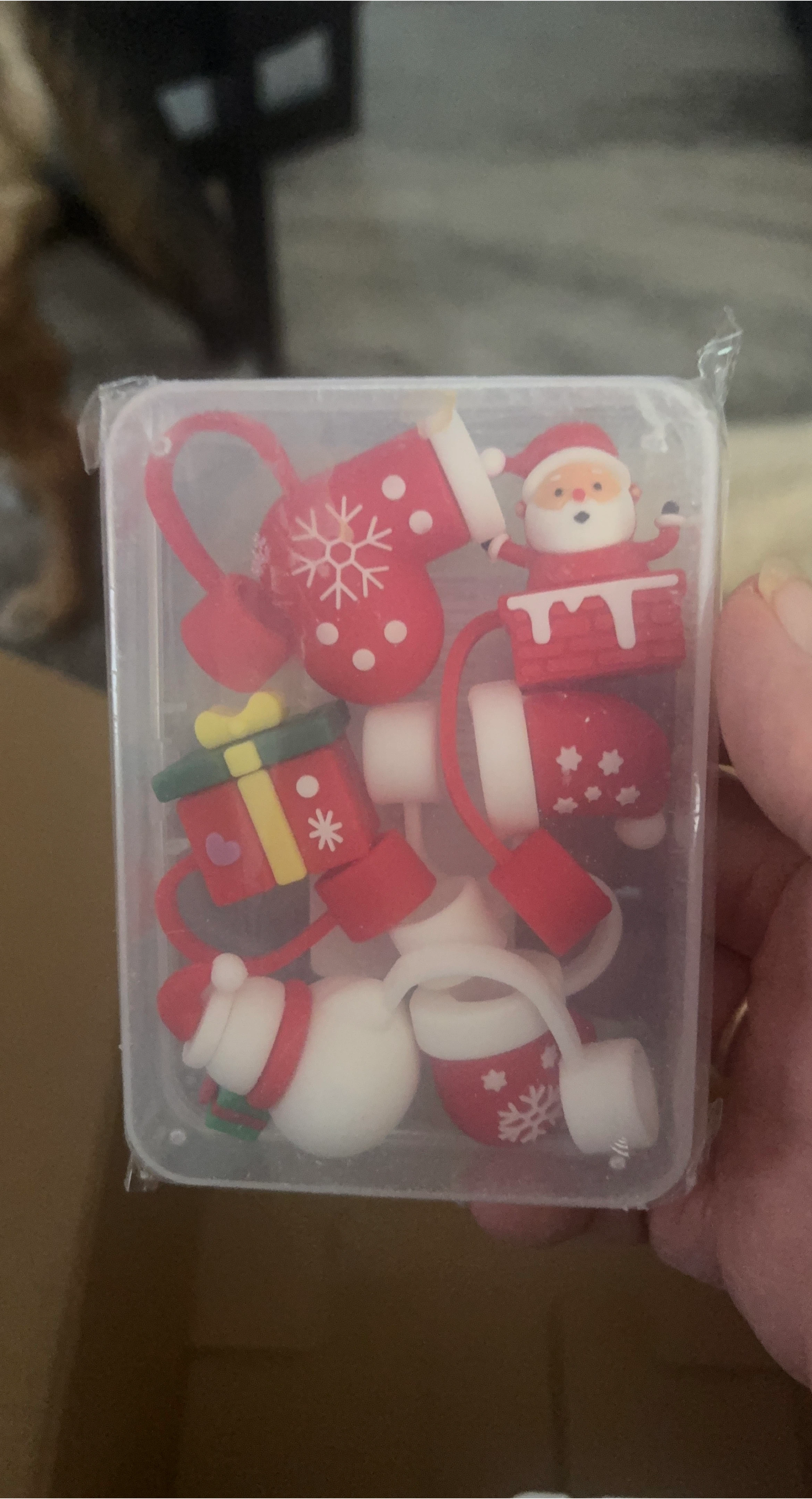Christmas Straw Topper Set of 6