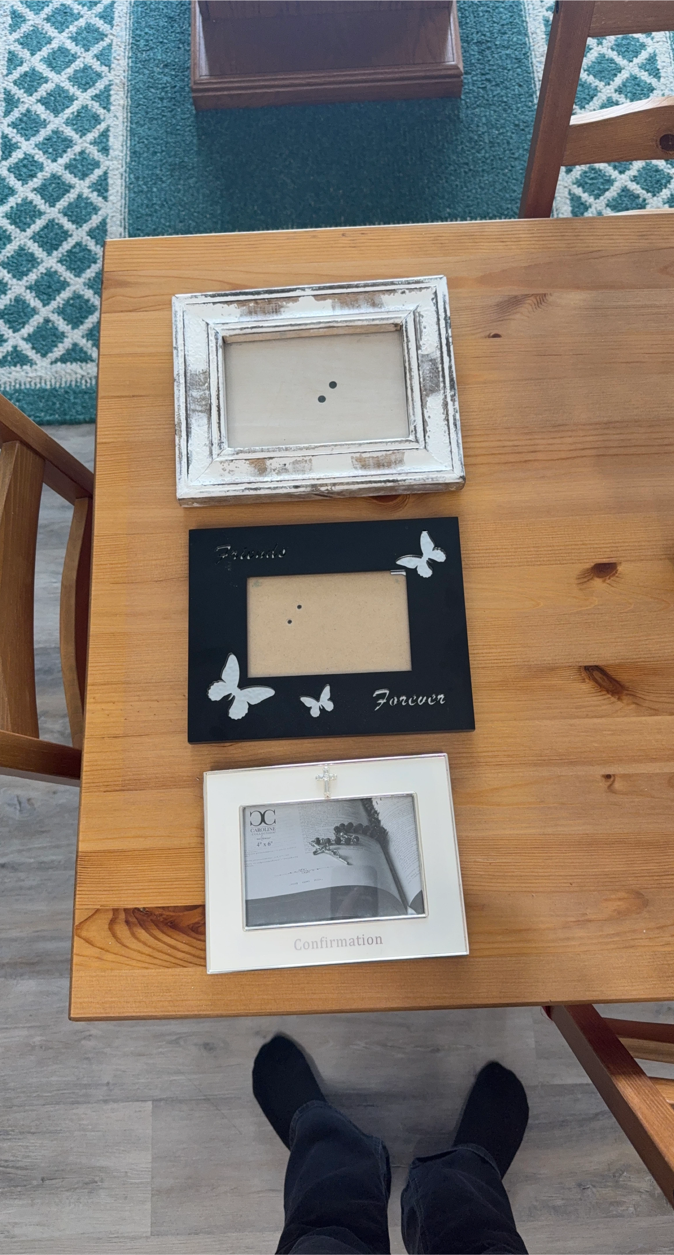 Set of 3 Photo Frames: Shabby Chic, Butterfly, Confirmation
