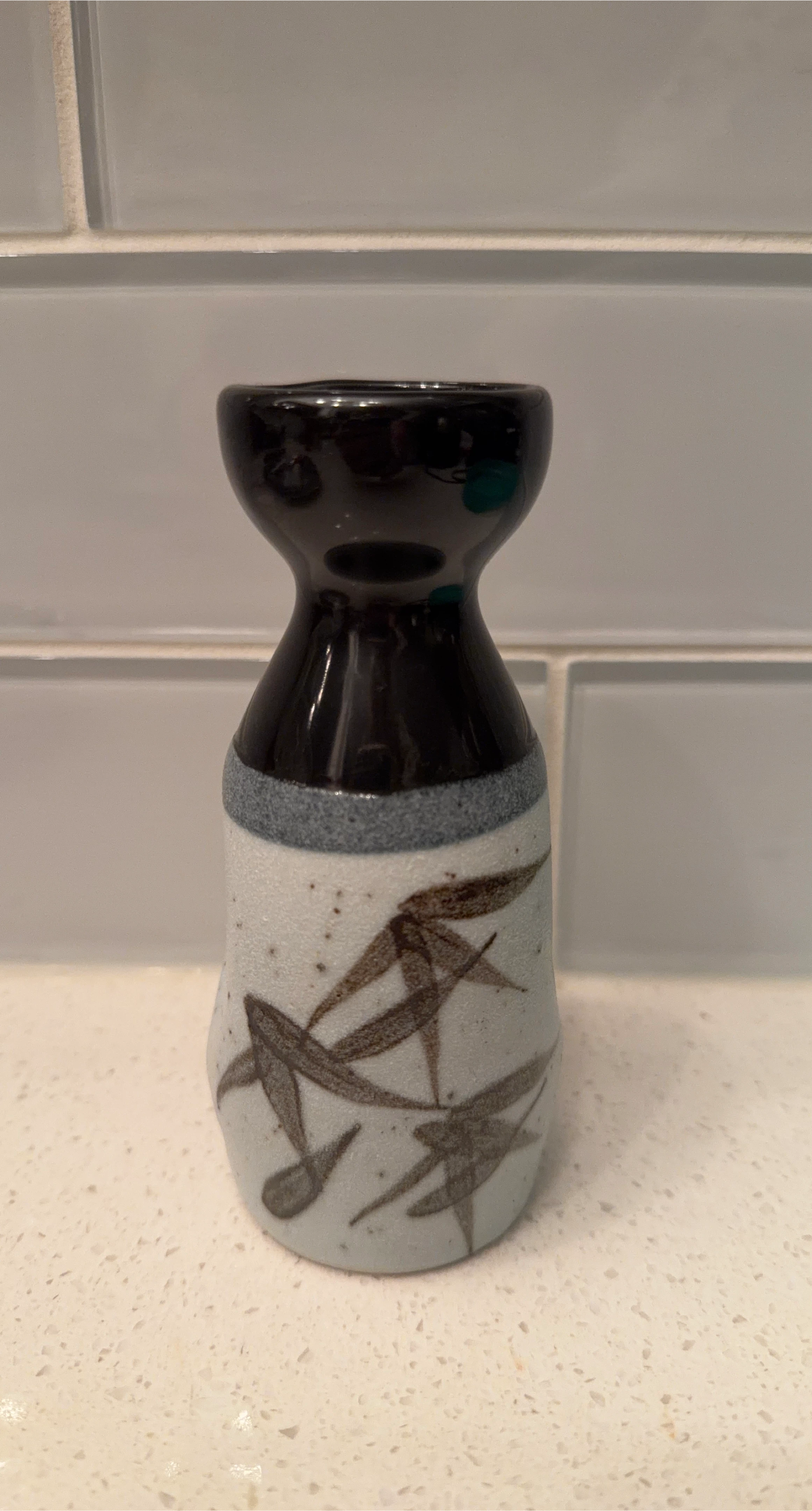 🧡Ceramic Sake Bottle with Bamboo Design