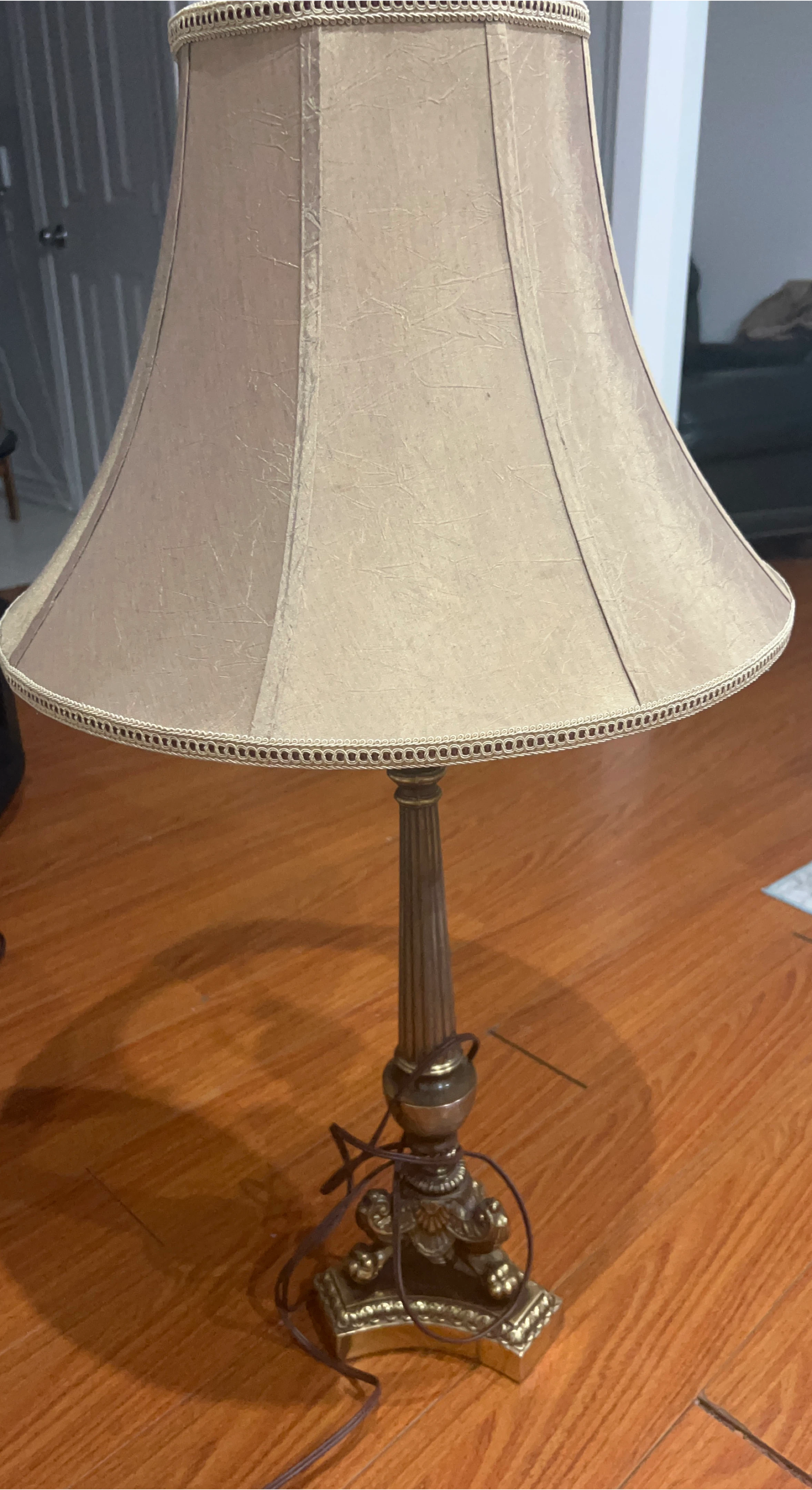 2 Table Lamps with Beige Bell Shade