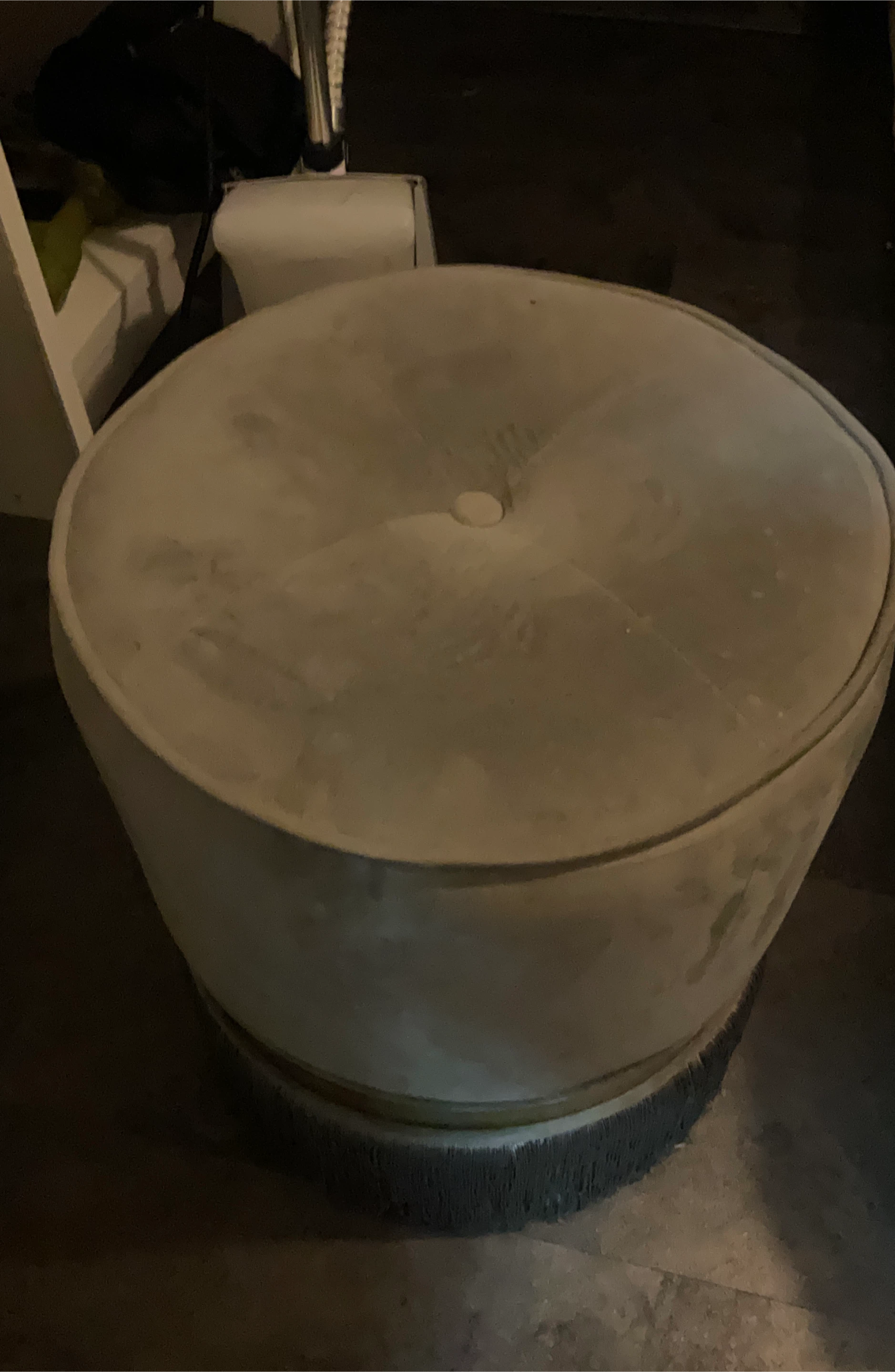 Round Tufted Ottoman Footstool