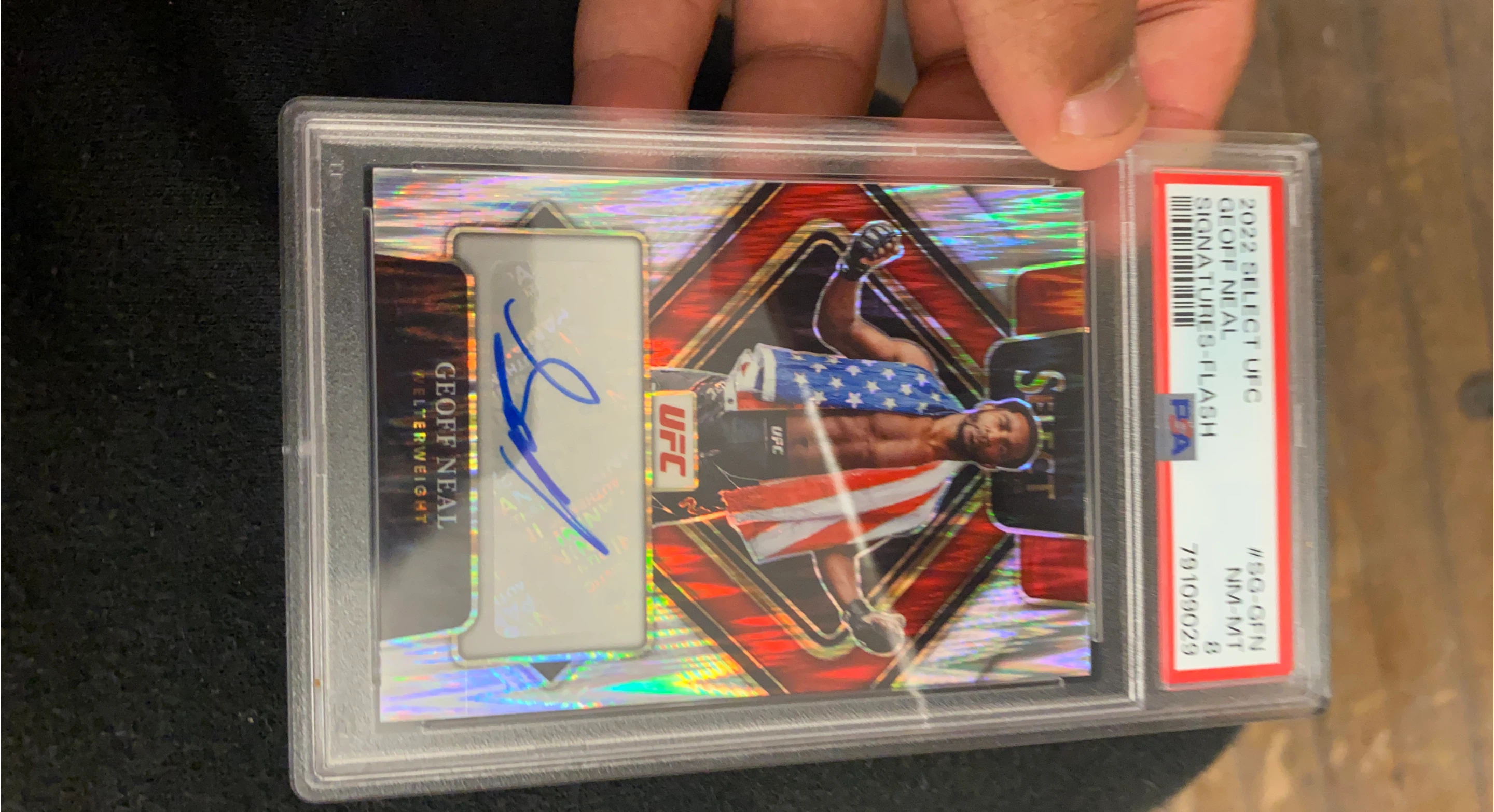 2022 Select UFC Geoff Neal Autographed Flash Card