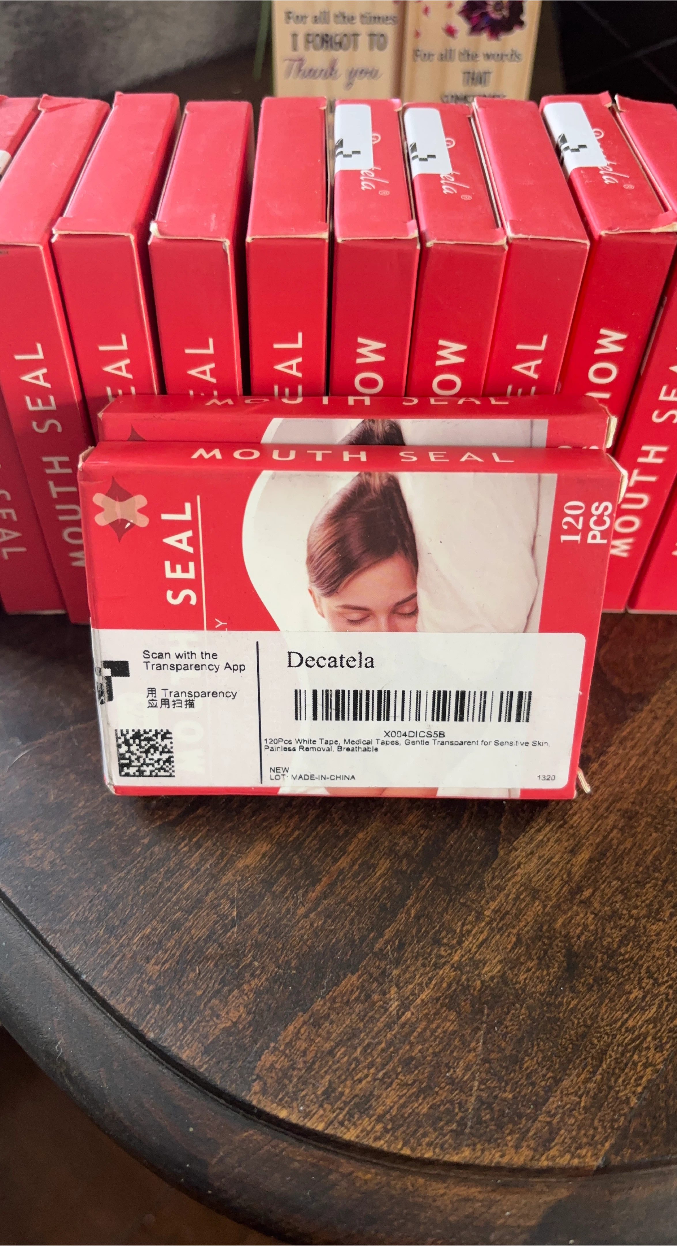 14 packs of Decatela Mouth Seal Tape - 120 Pcs White