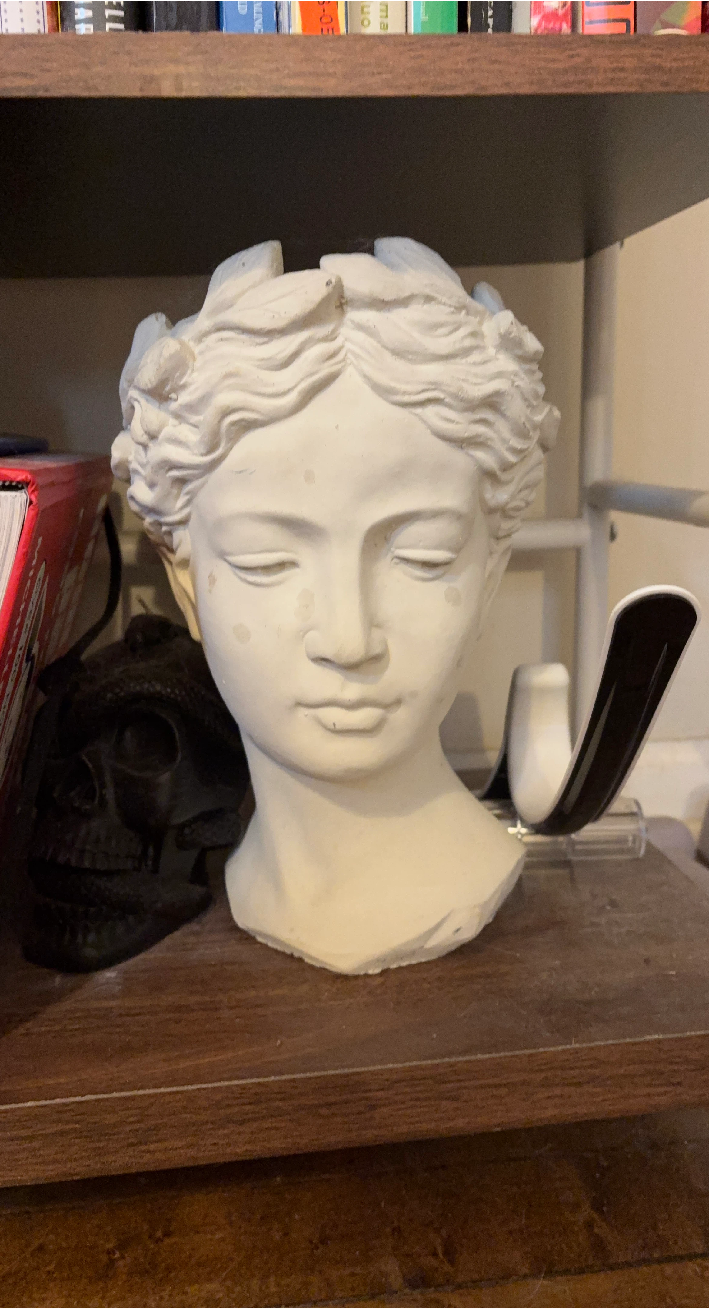 Planter Bust of a Woman with Laurel Wreath