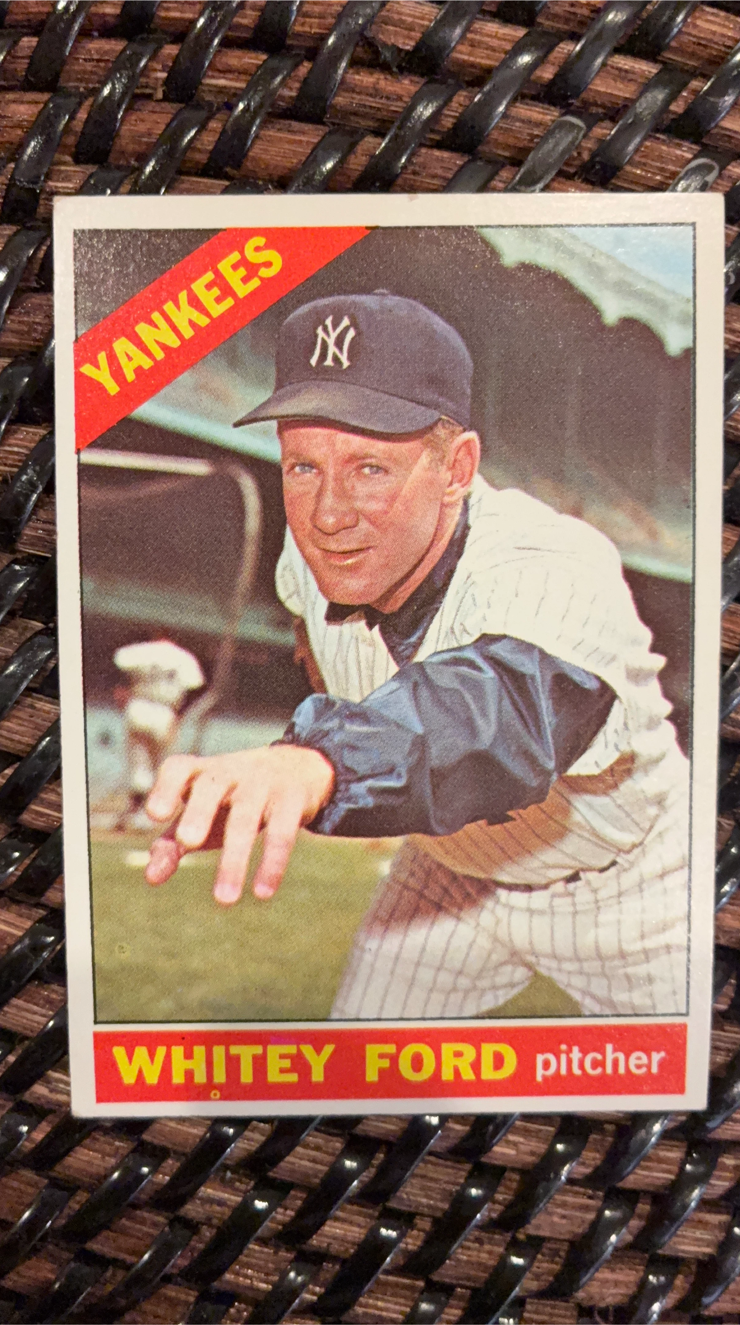 1966 Topps Whitey Ford New York Yankees Pitcher Baseball Card