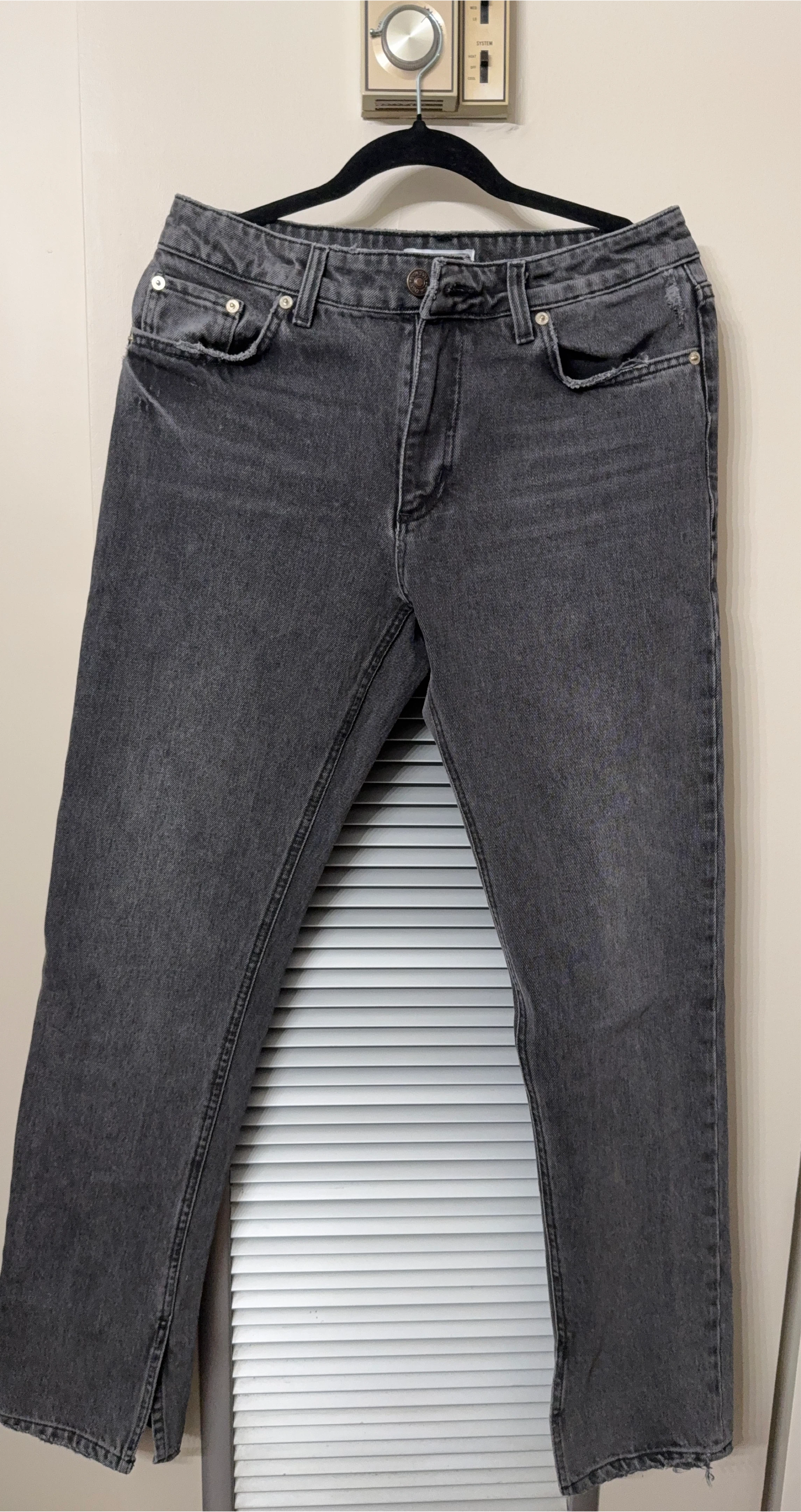 Zara Charcoal Wash High-Waisted Jeans
