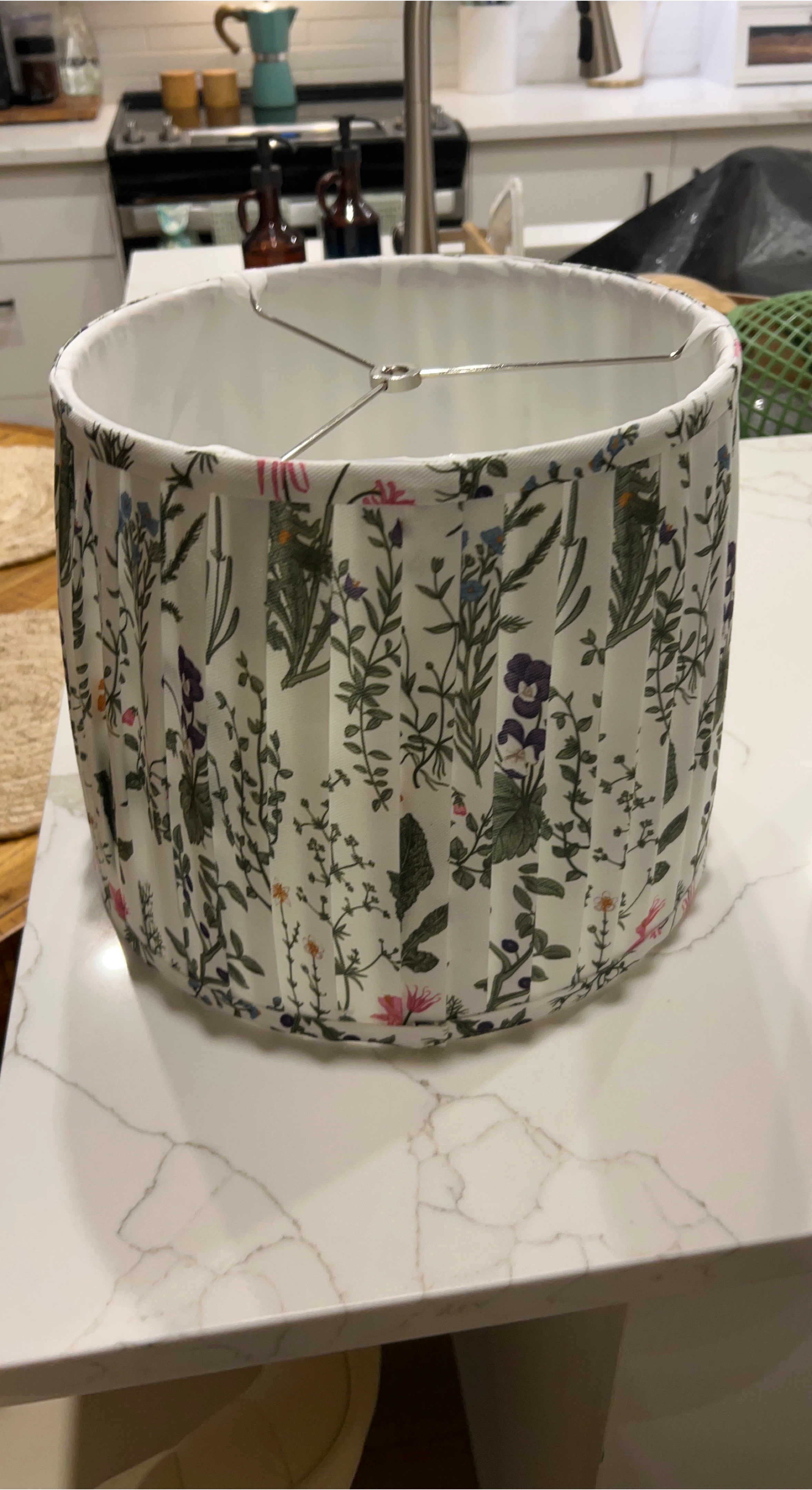 Fabric Lampshade with Floral Pattern