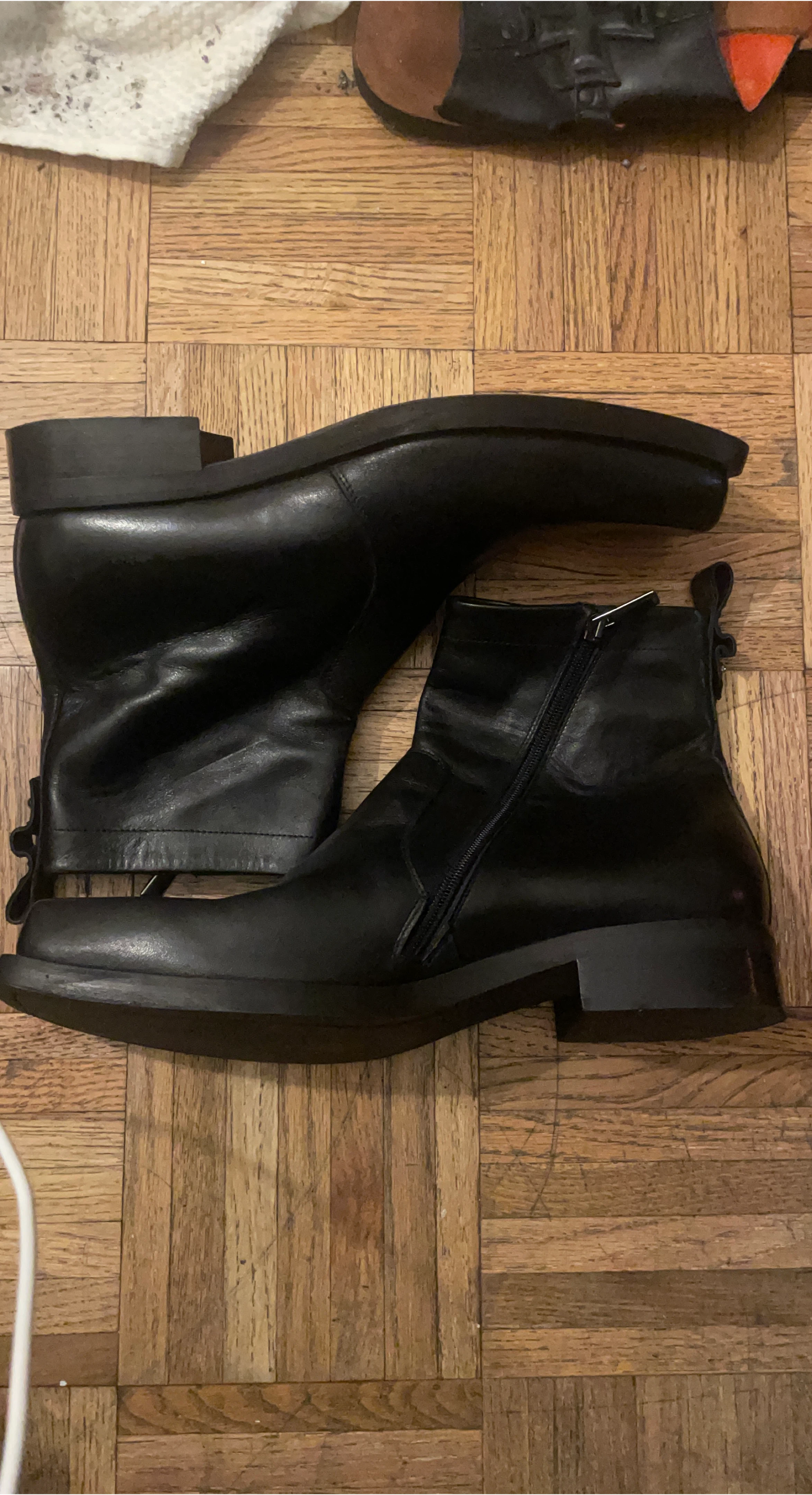 Black Leather Ankle Boots