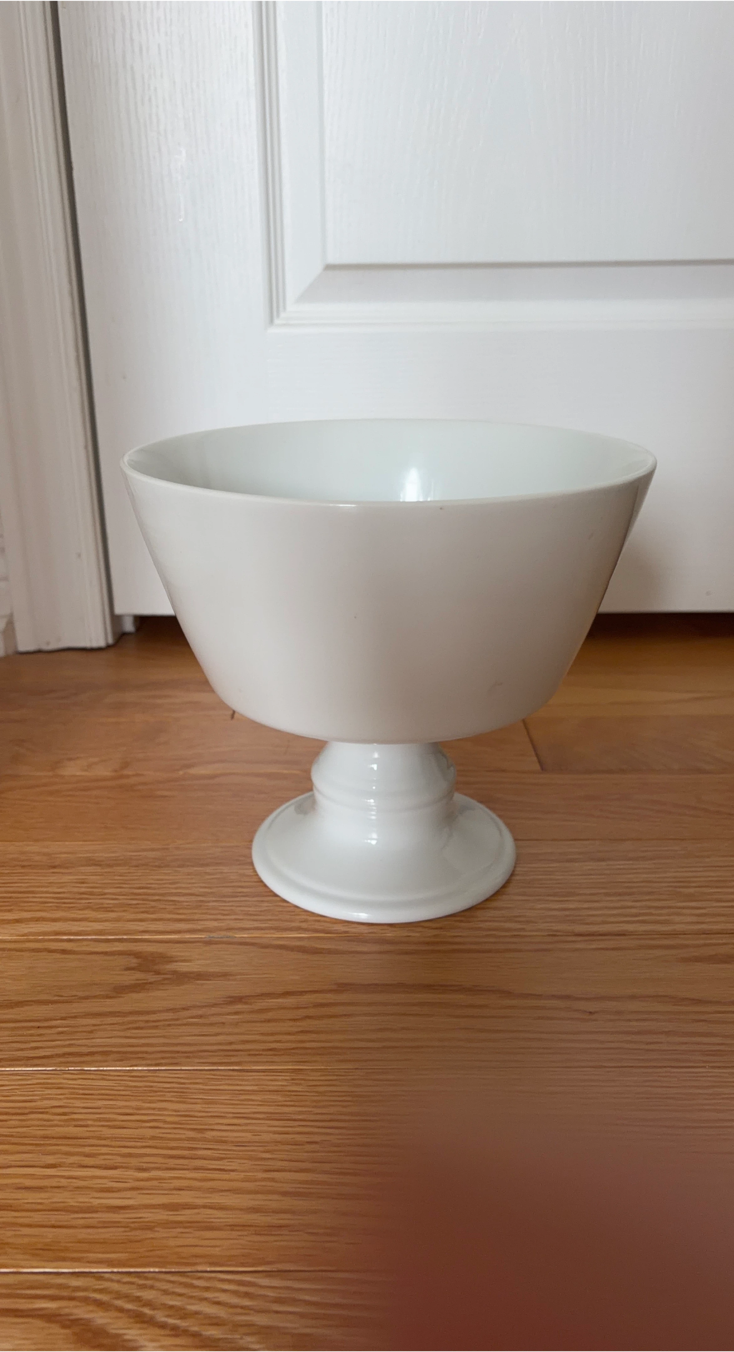 White Footed Serving Bowl