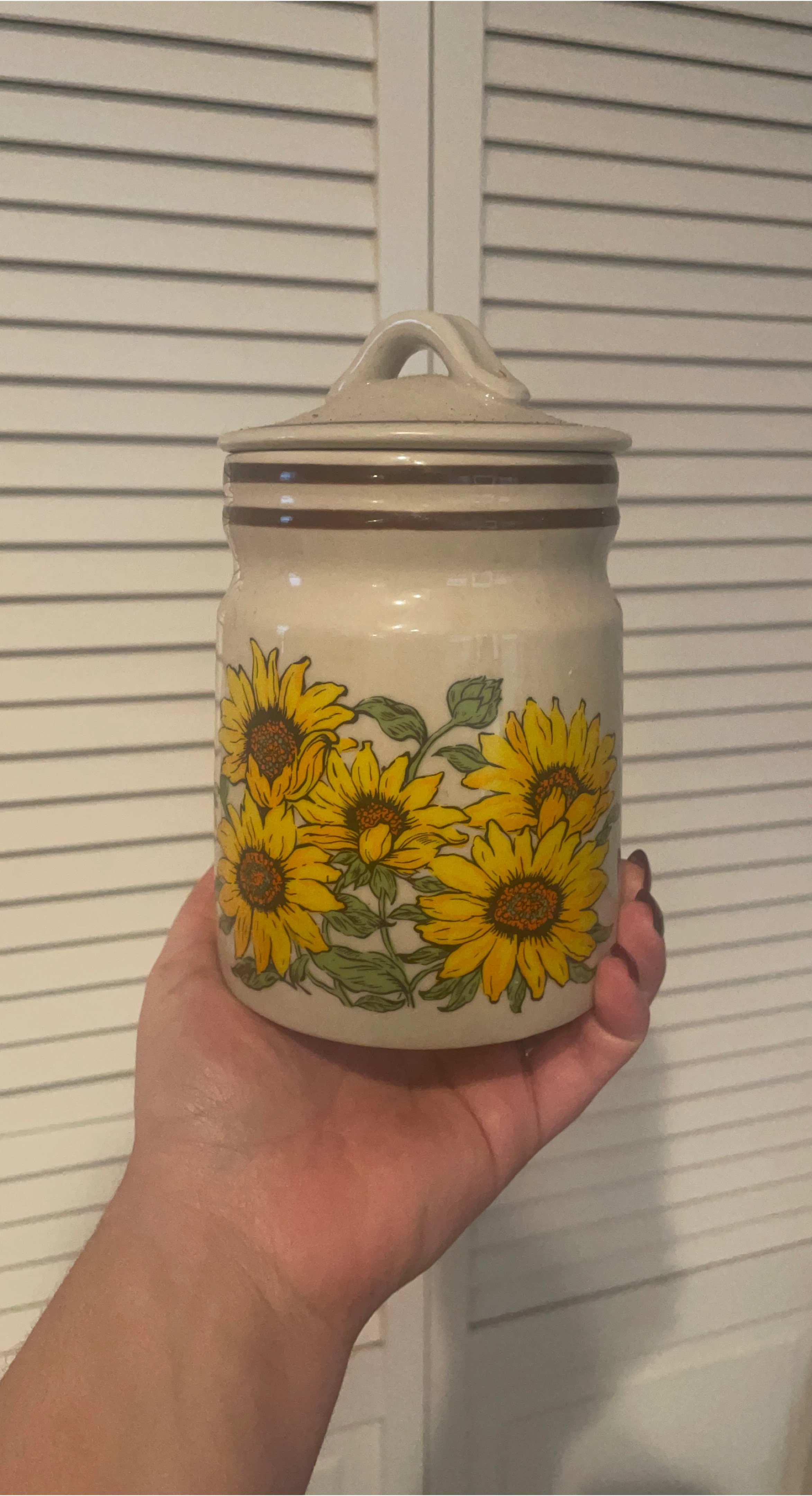 Vintage Ceramic Sunflower Canister