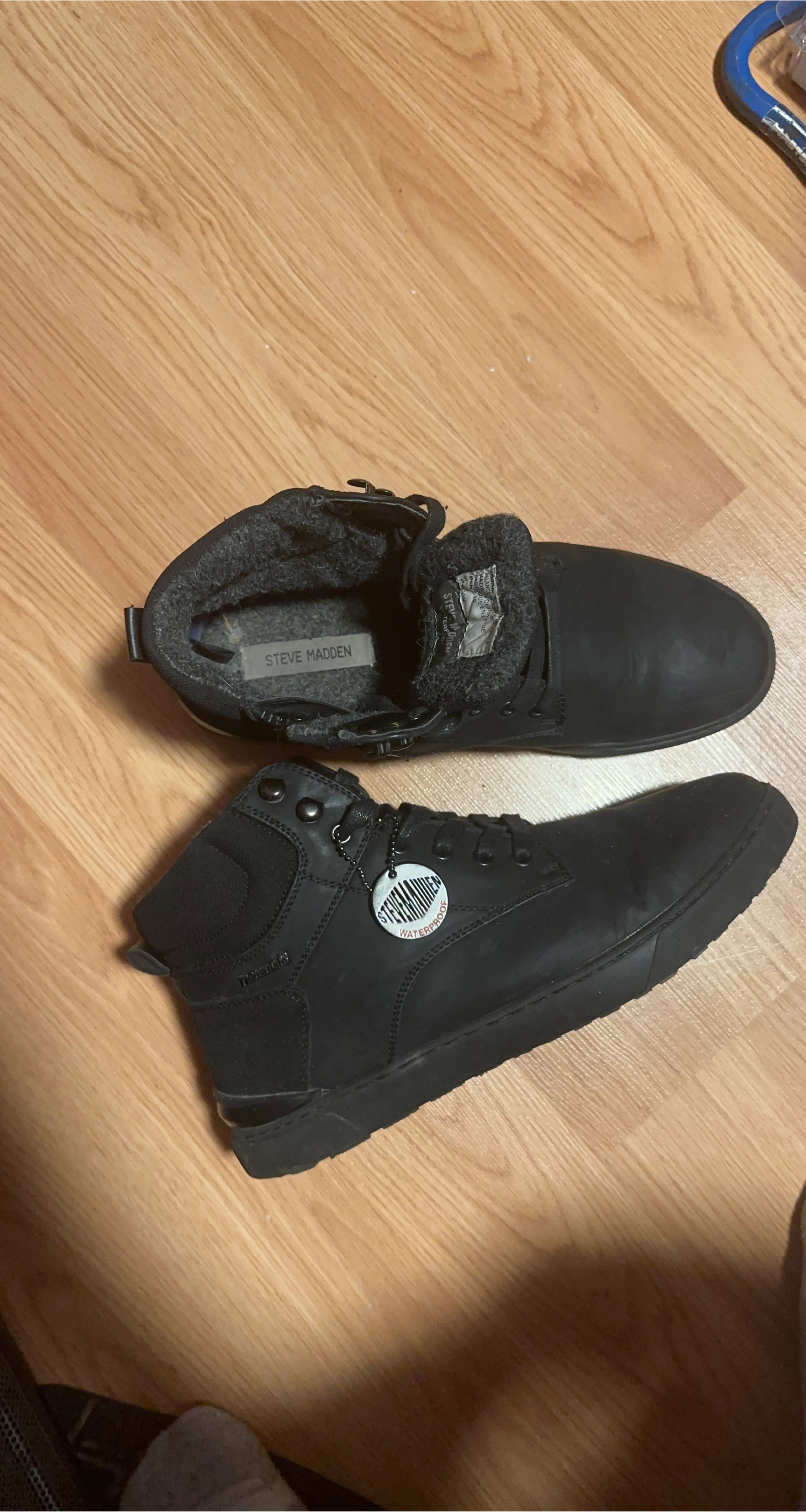 Steve Madden Men's Black Waterproof Boots