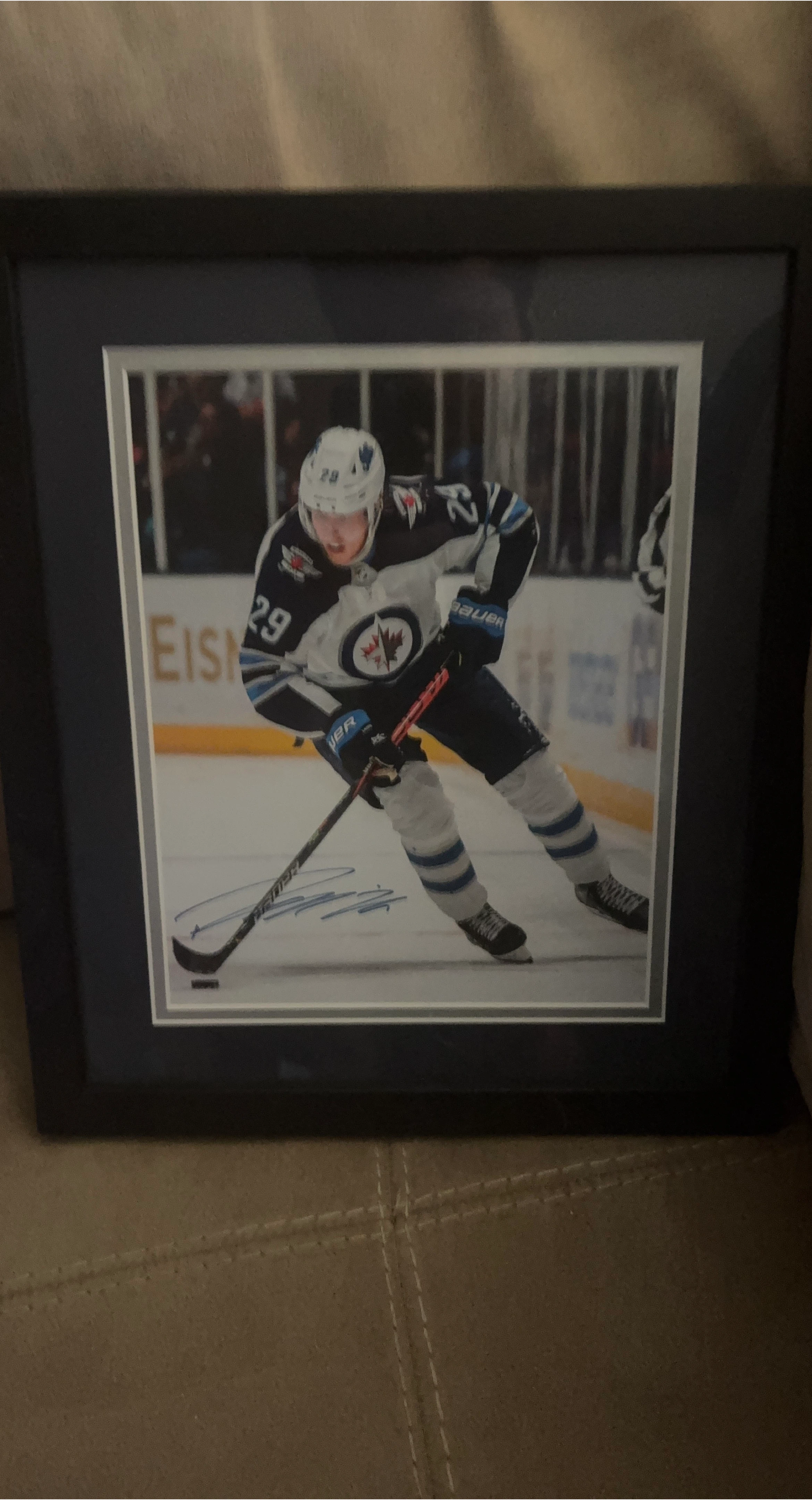 Framed Autographed Photo of Hockey Player #29