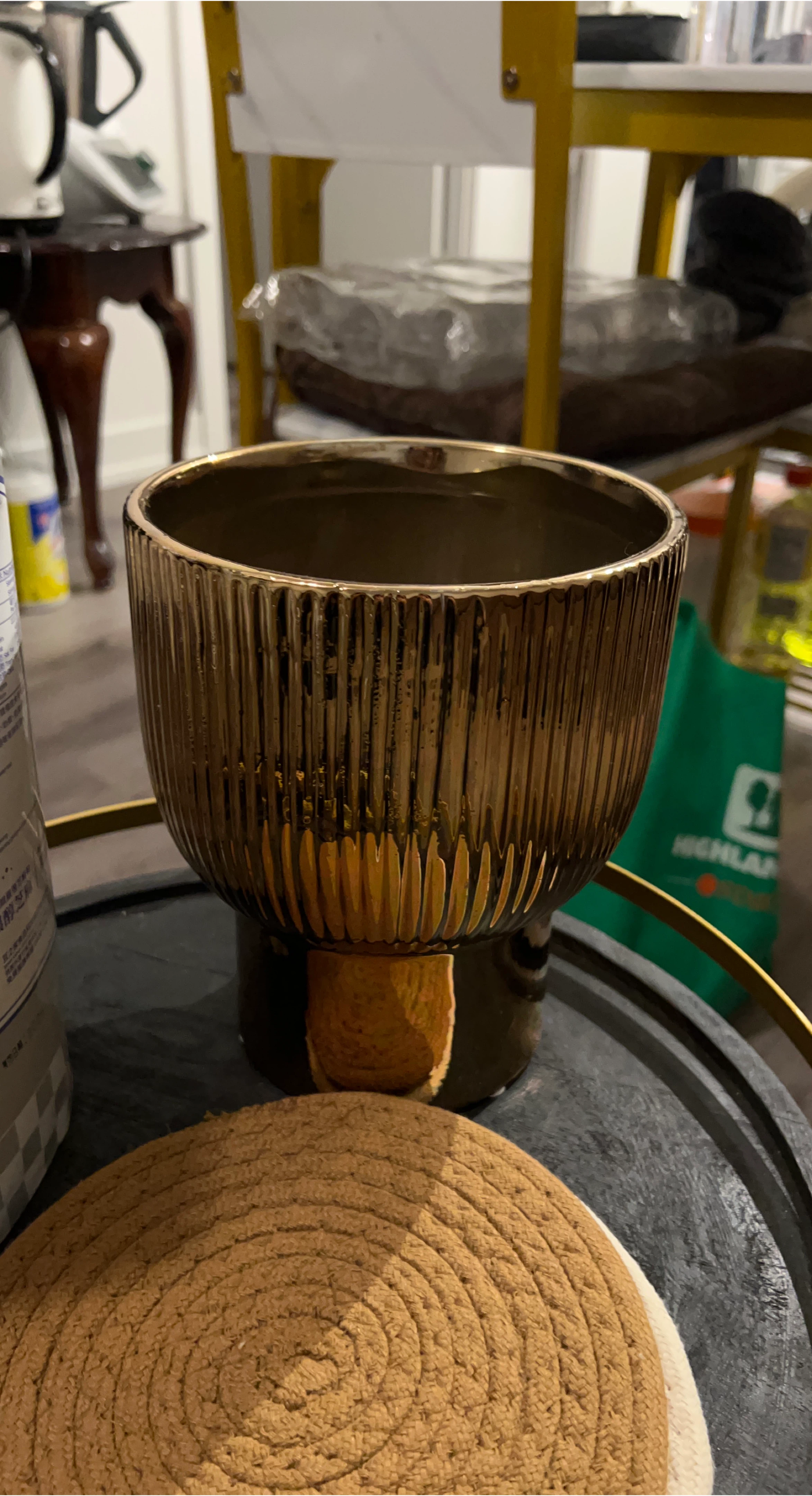 Gold Fluted Decorative Bowl