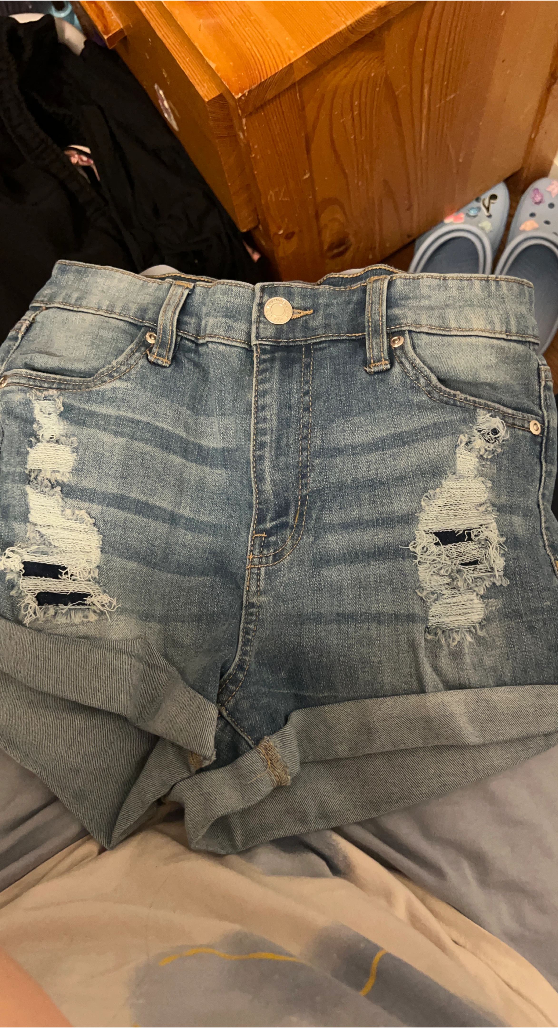 Denim Jean Shorts with Rips