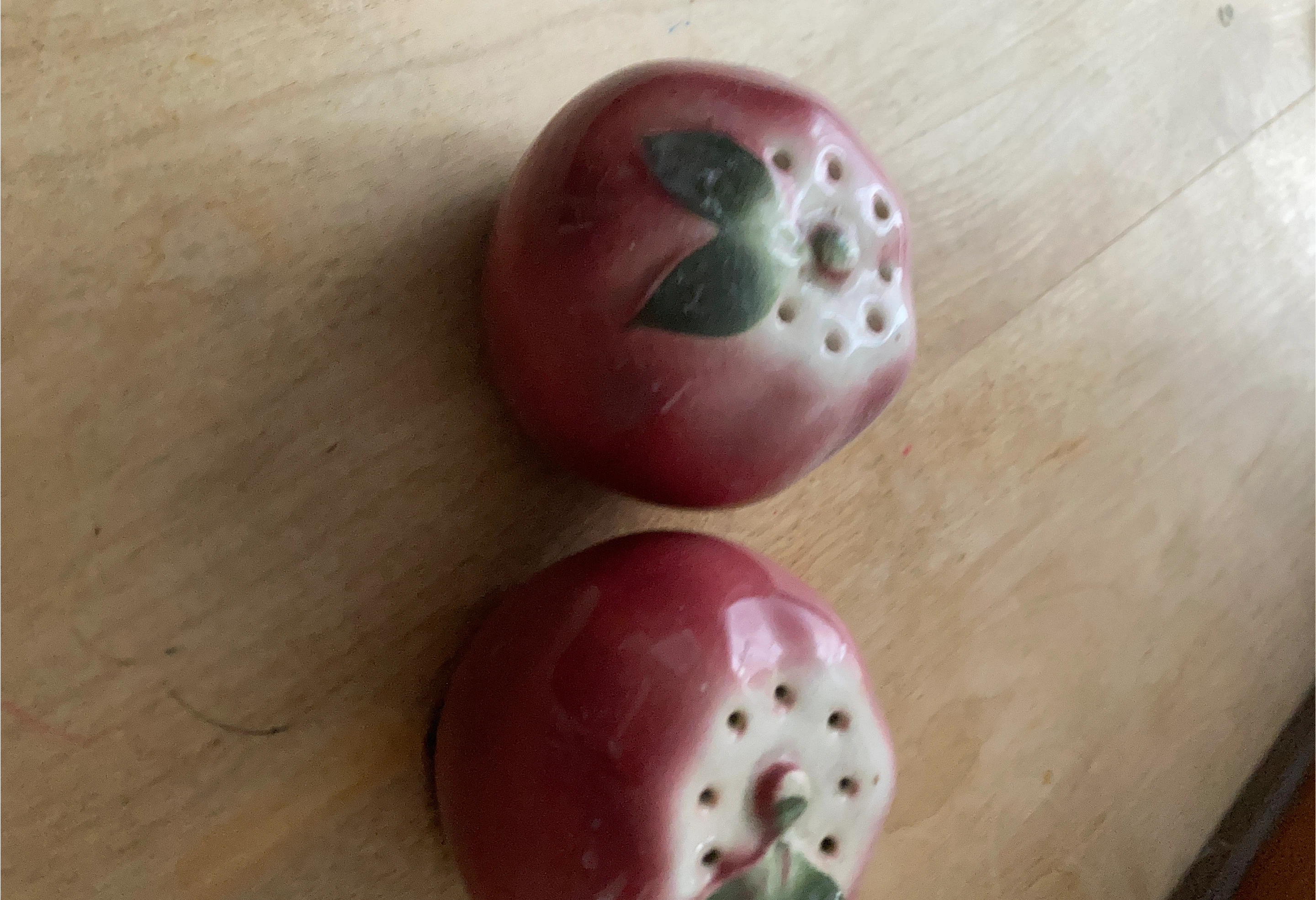 Ceramic Apple Salt and Pepper Shakers