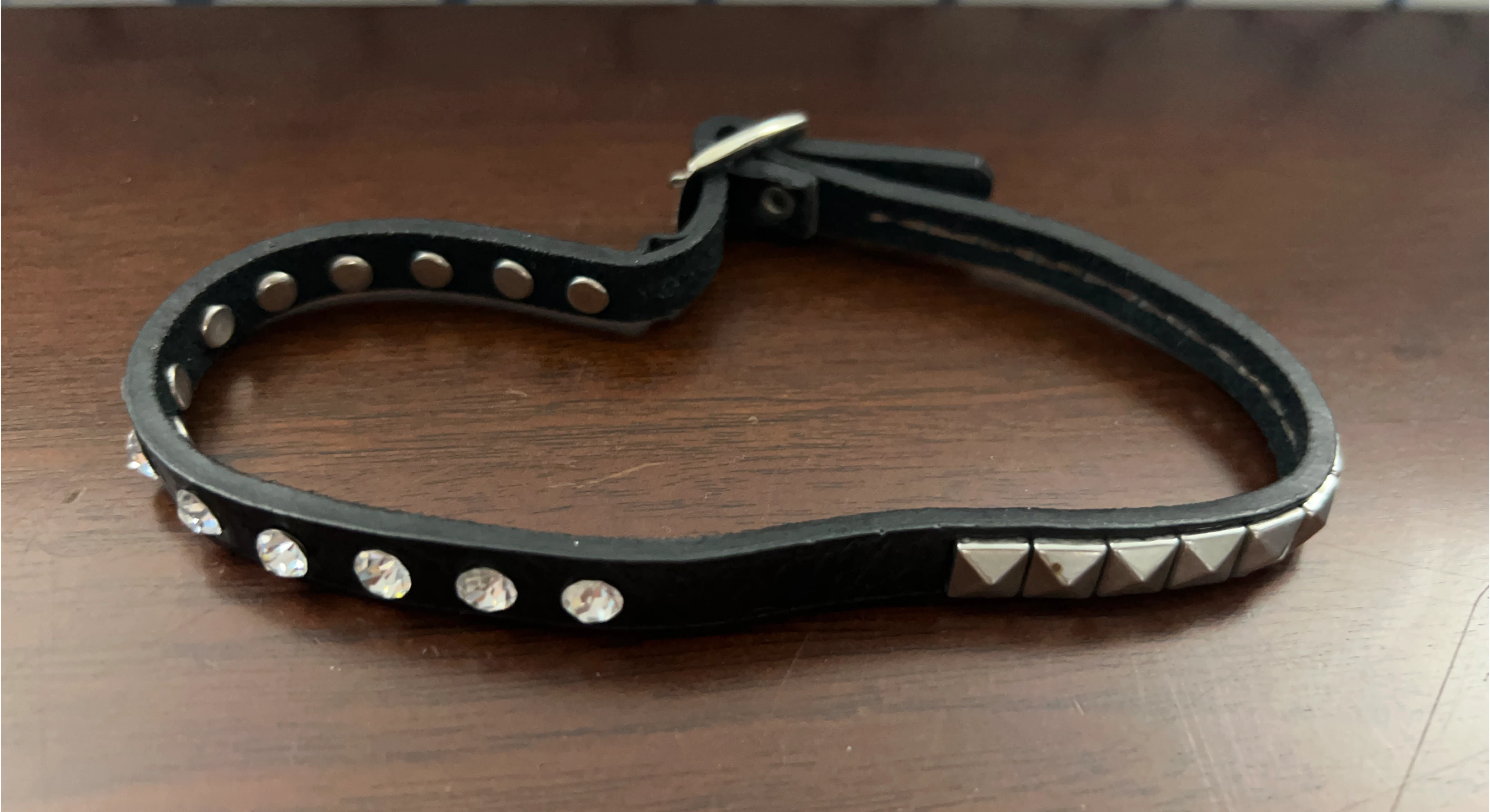 Black Leather Studded Choker