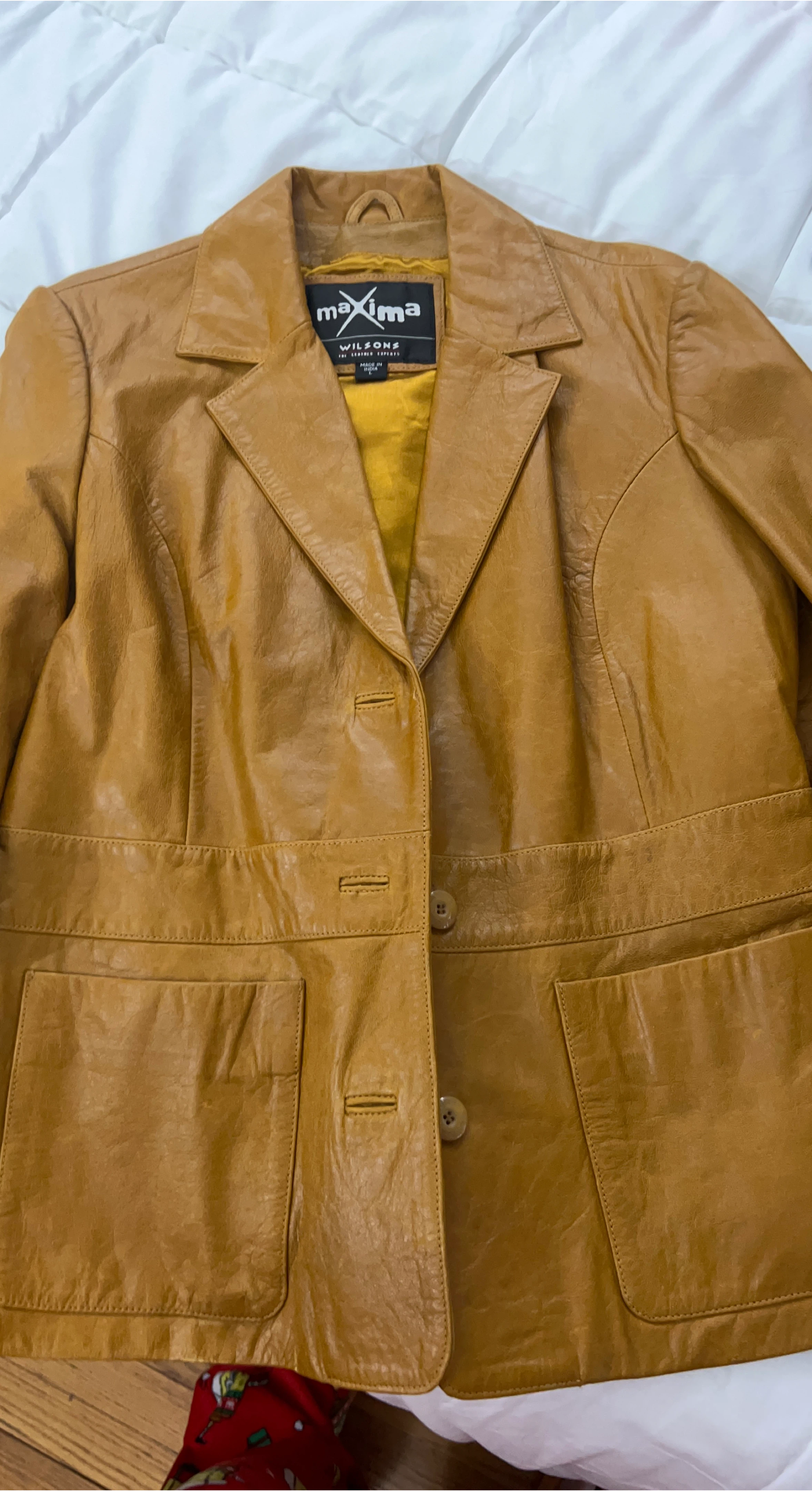 Maxima by Wilsons Leather Brown Leather Blazer