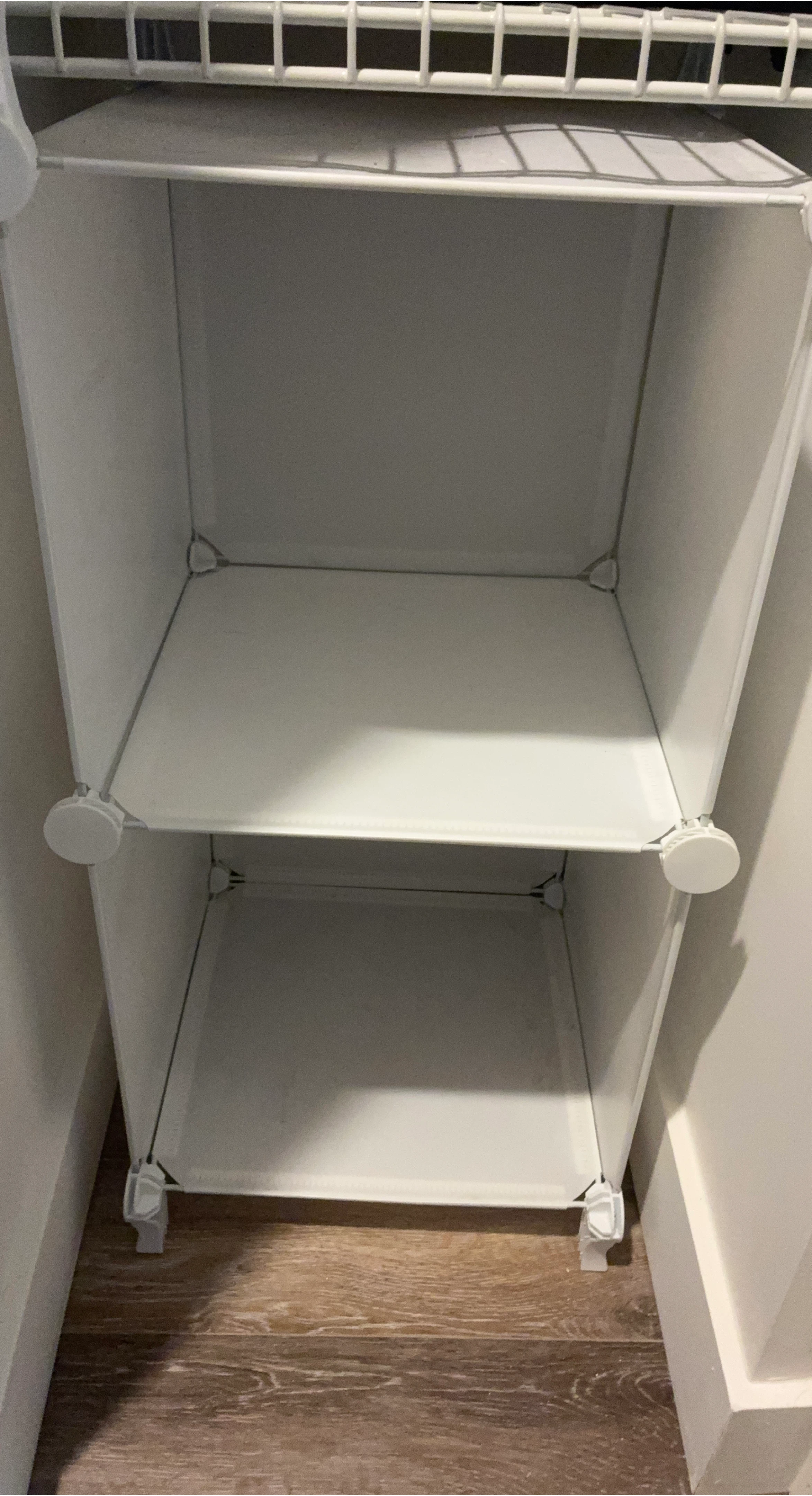 White 2-Tier Storage Shelf Unit