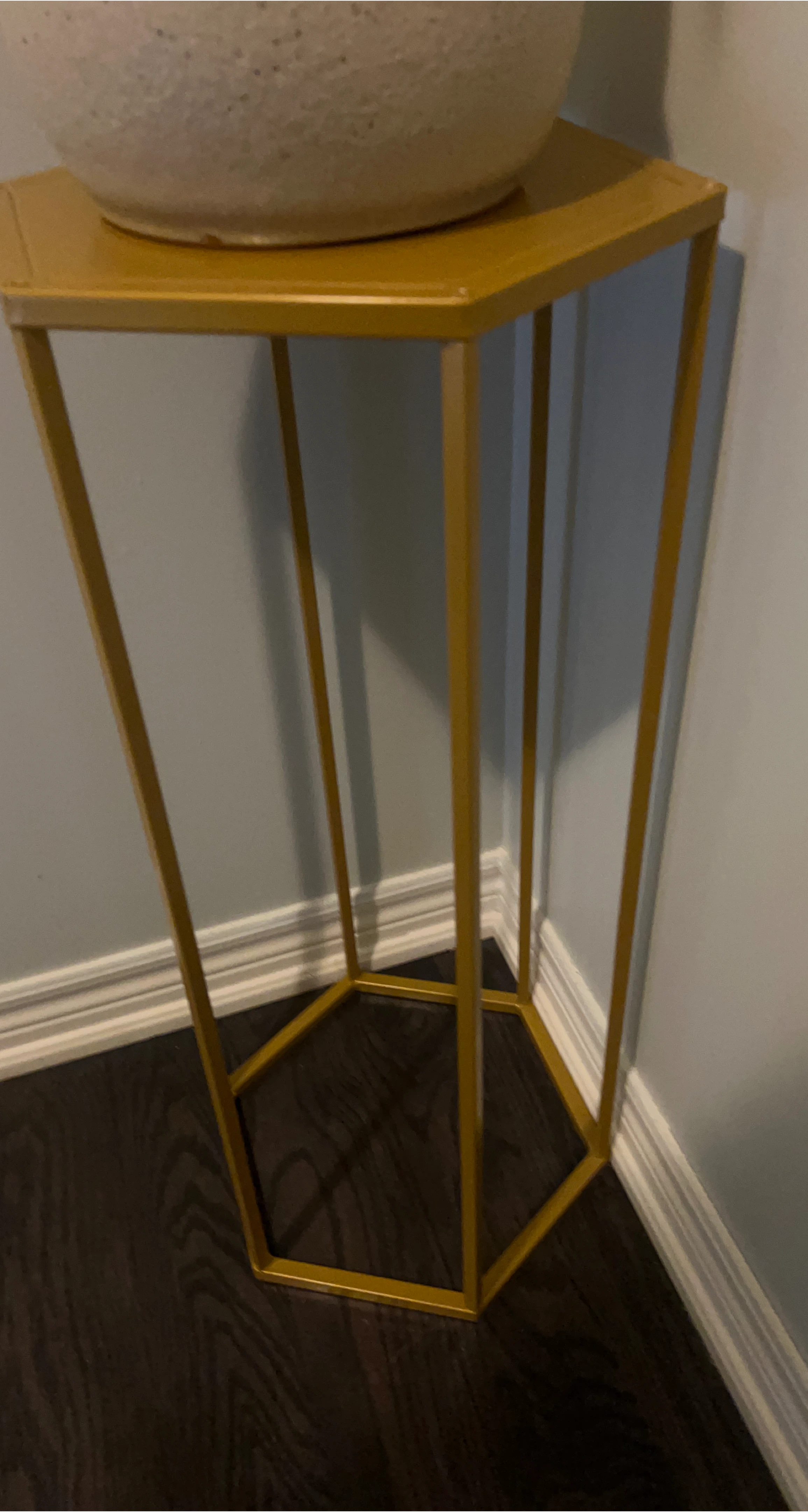 Gold Hexagonal Plant Stand