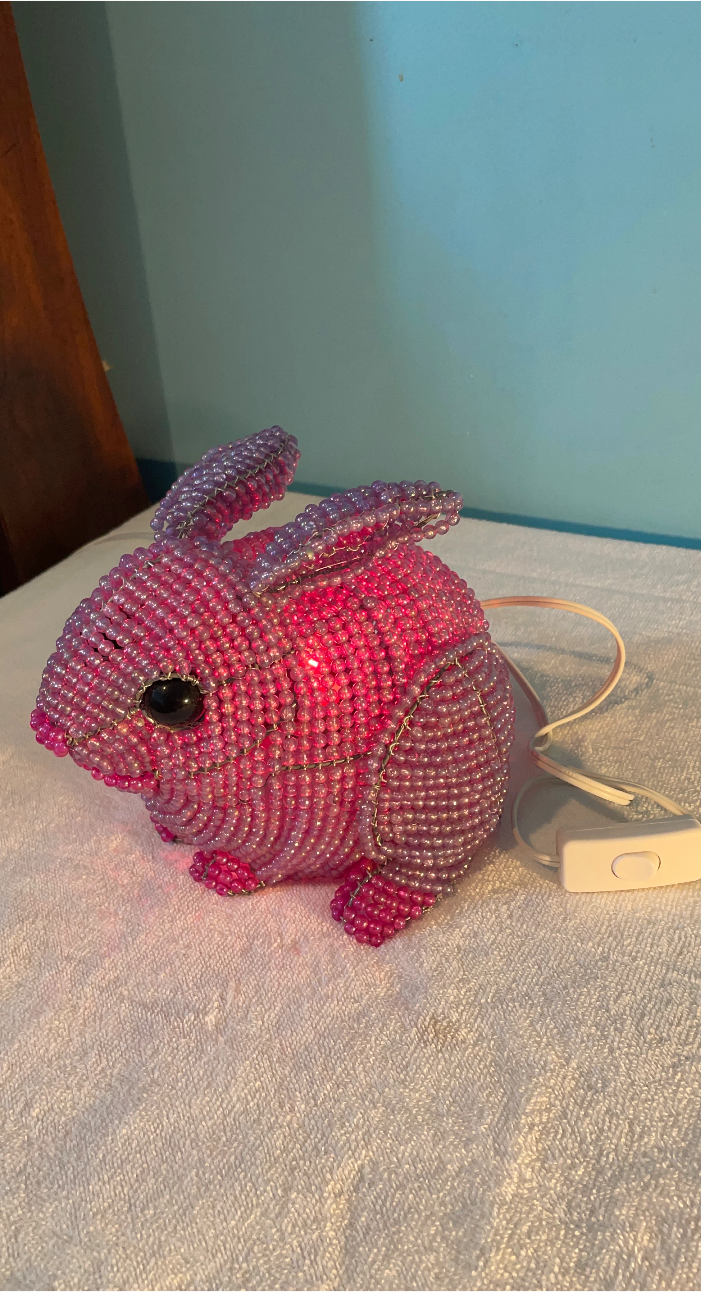 Beaded Bunny lamp
