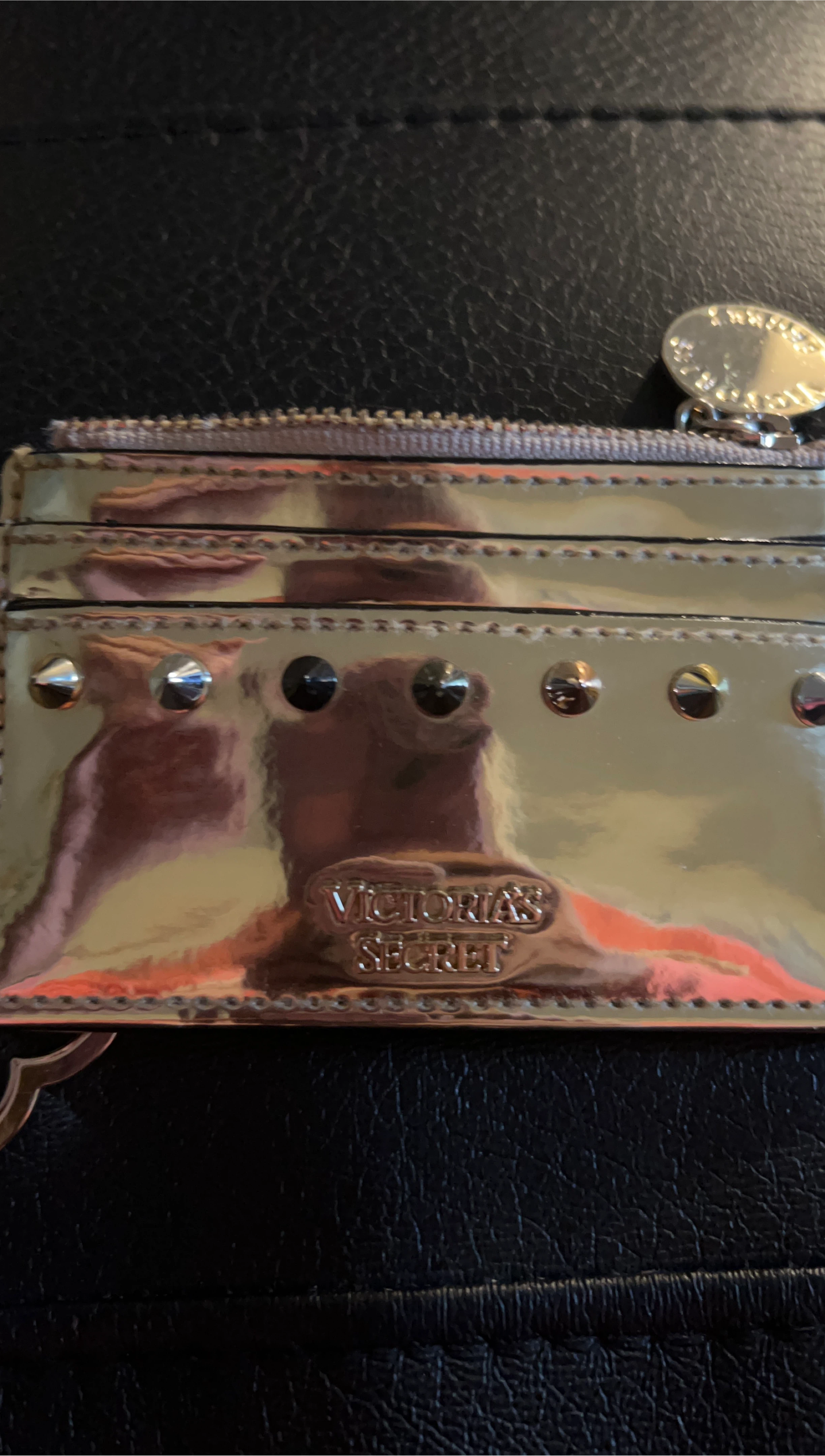 Victoria's Secret Metallic Card Holder with Keychain