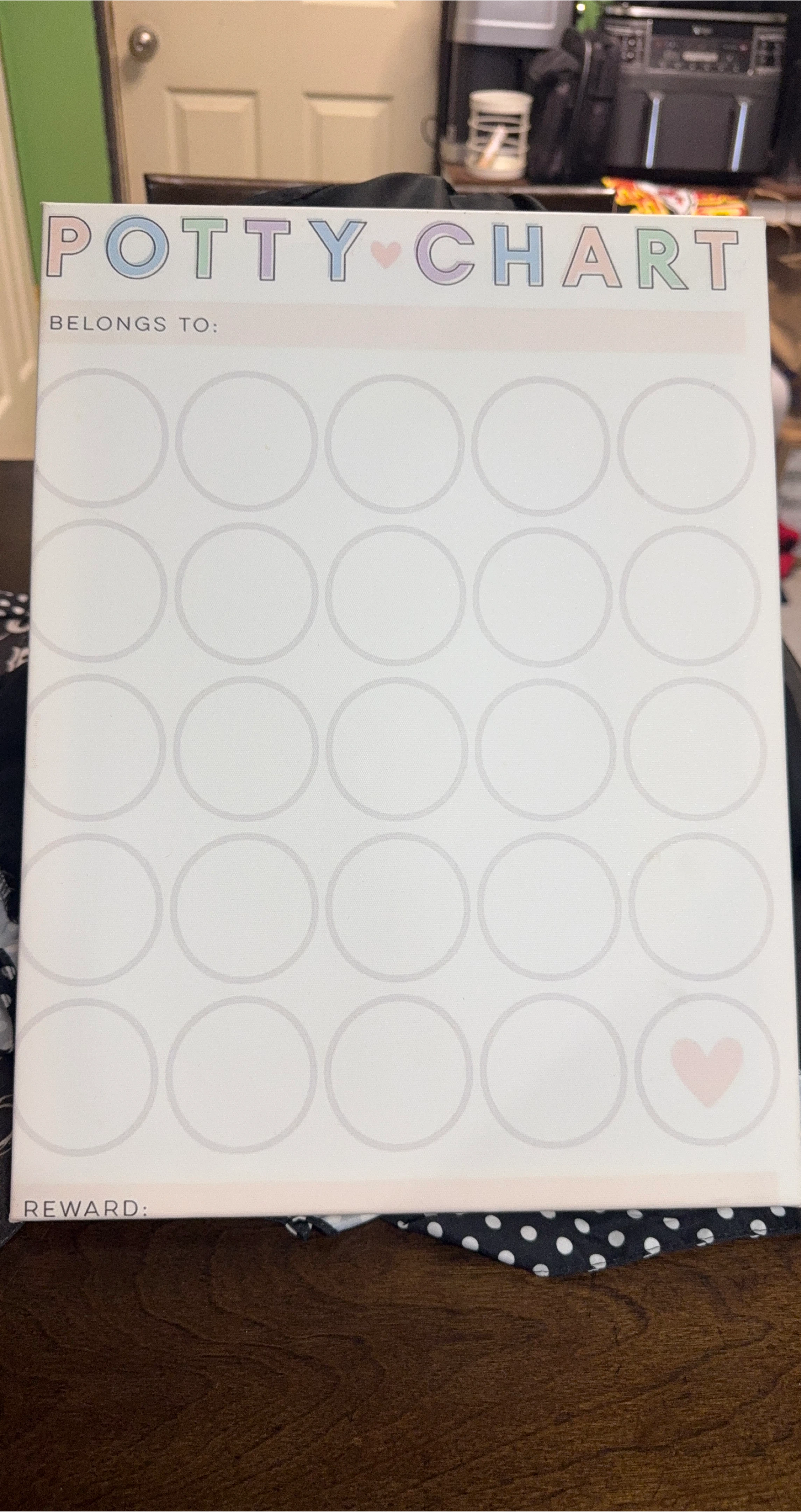 Canvas Potty Chart customizable