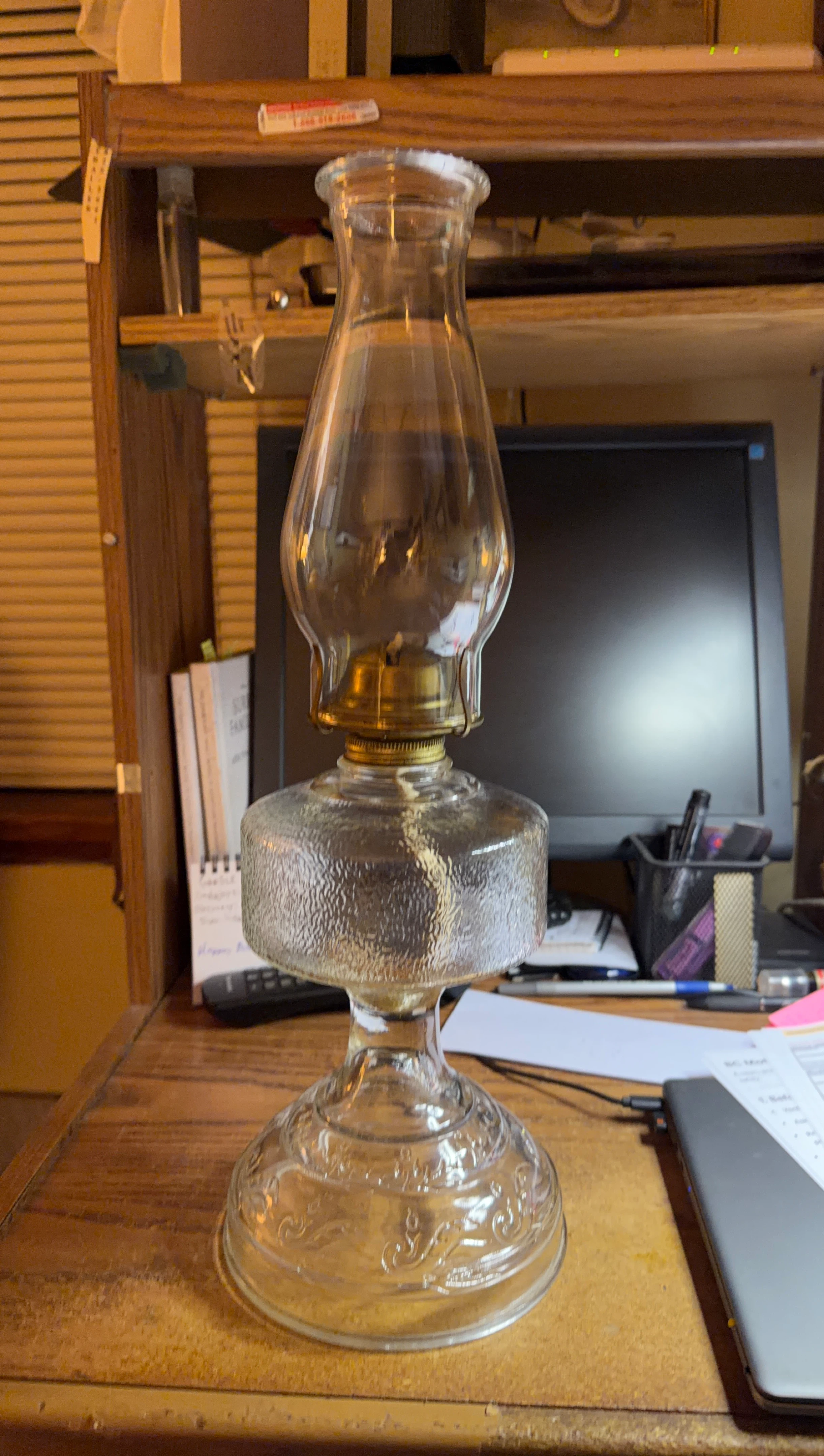 Glass Hurricane Oil Lamp