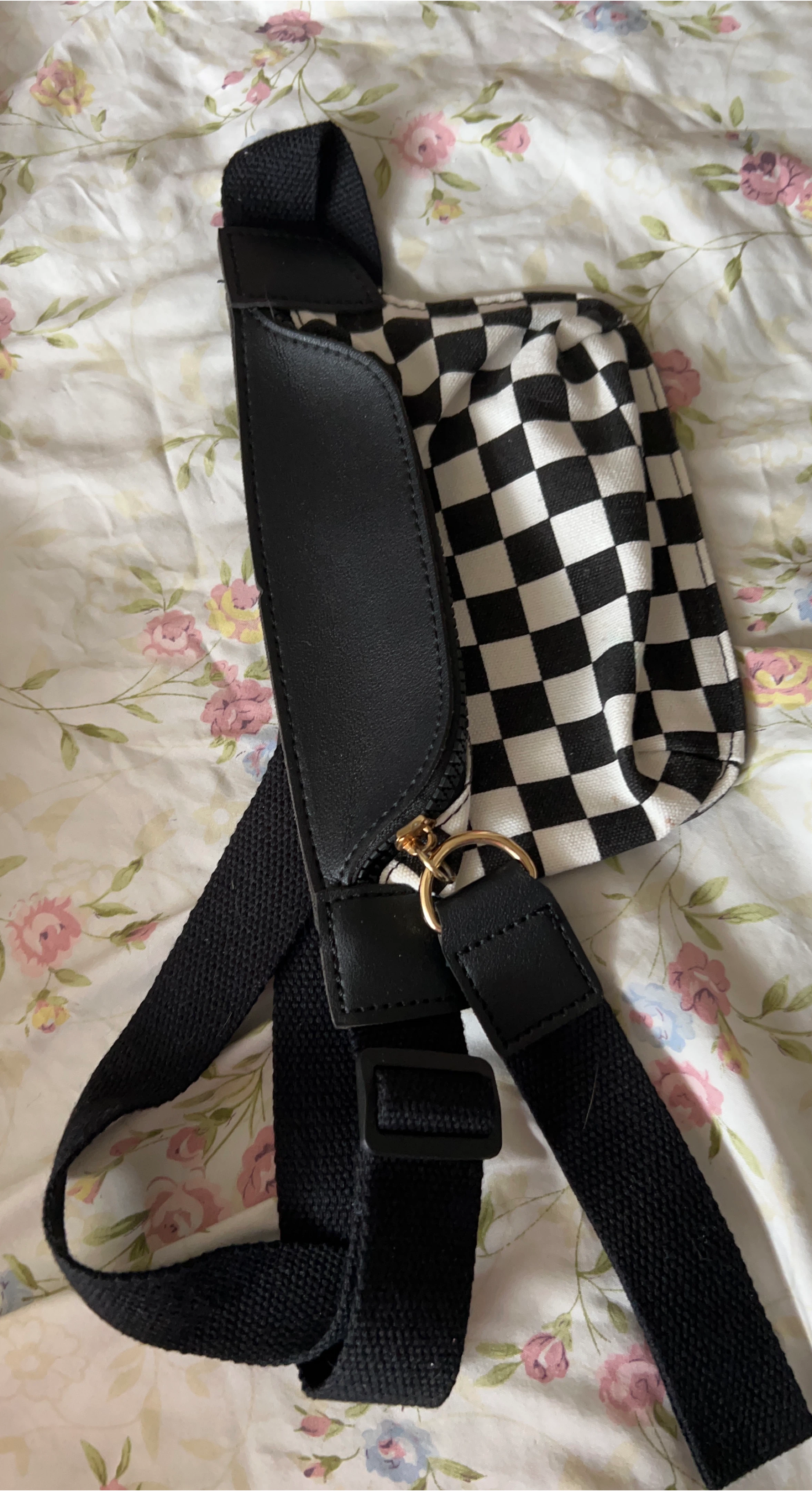 Black and White Checkerboard Fanny Pack