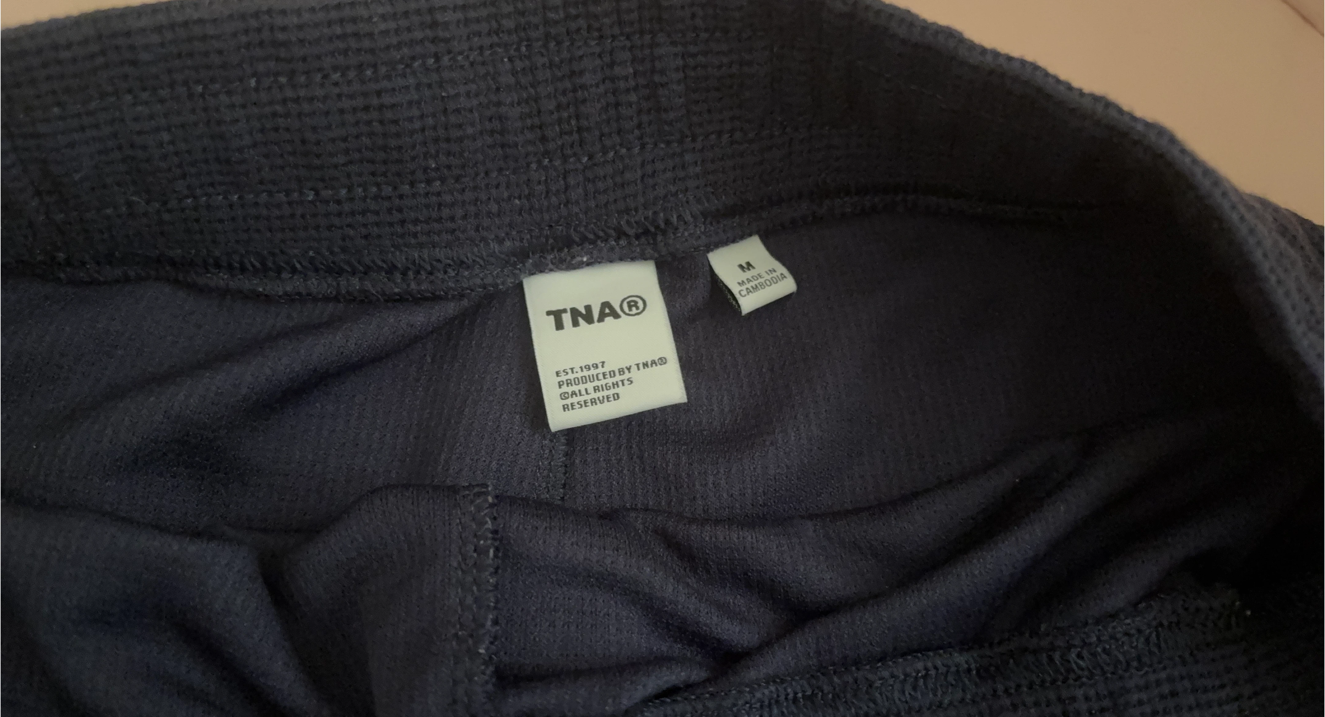 TNA Navy Waffle Knit Shorts Size M