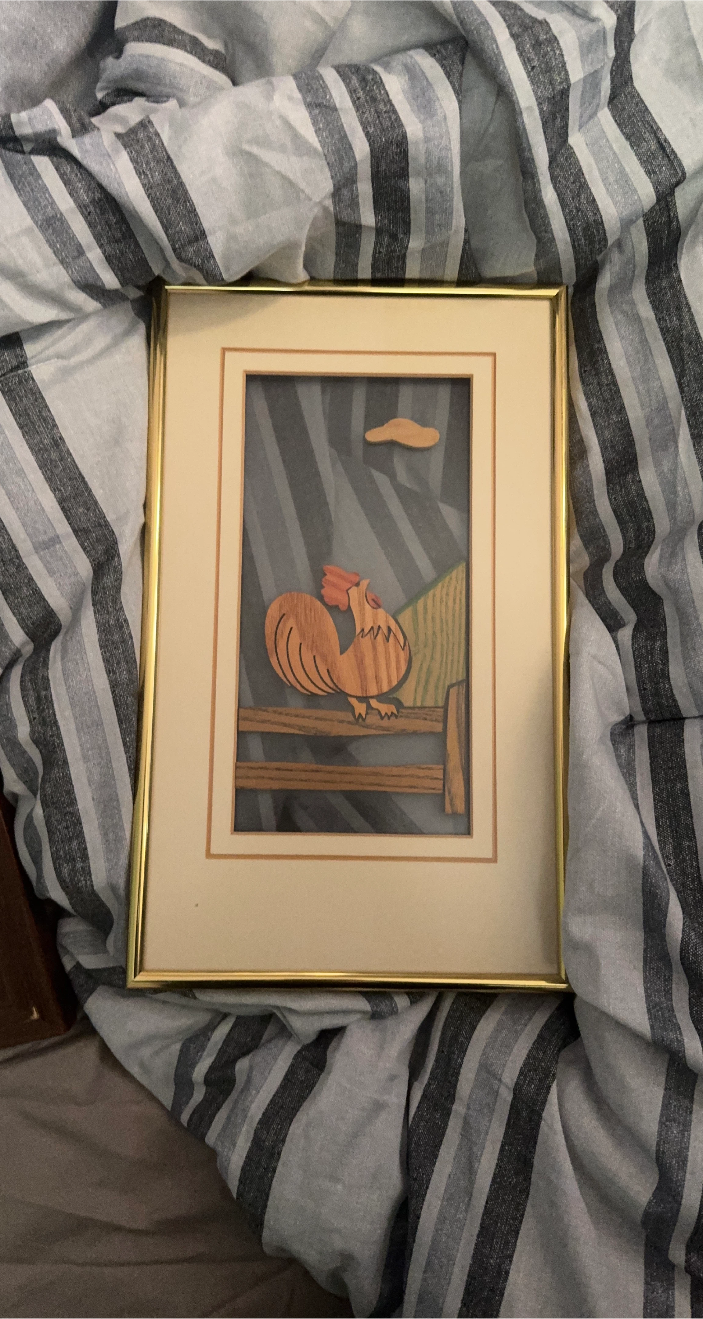 Wooden Rooster Framed Art by Hugues Meray