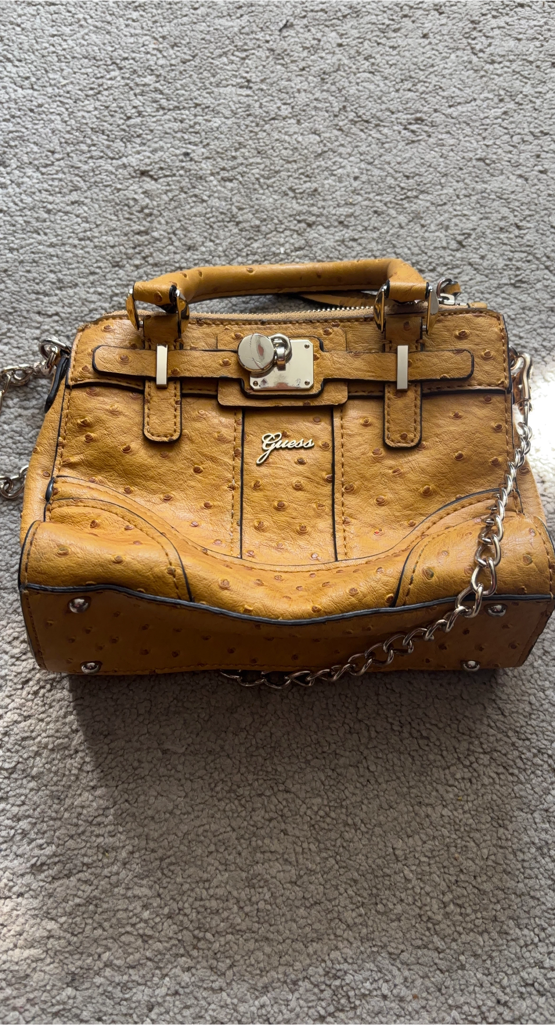 Guess Ostrich Embossed Handbag