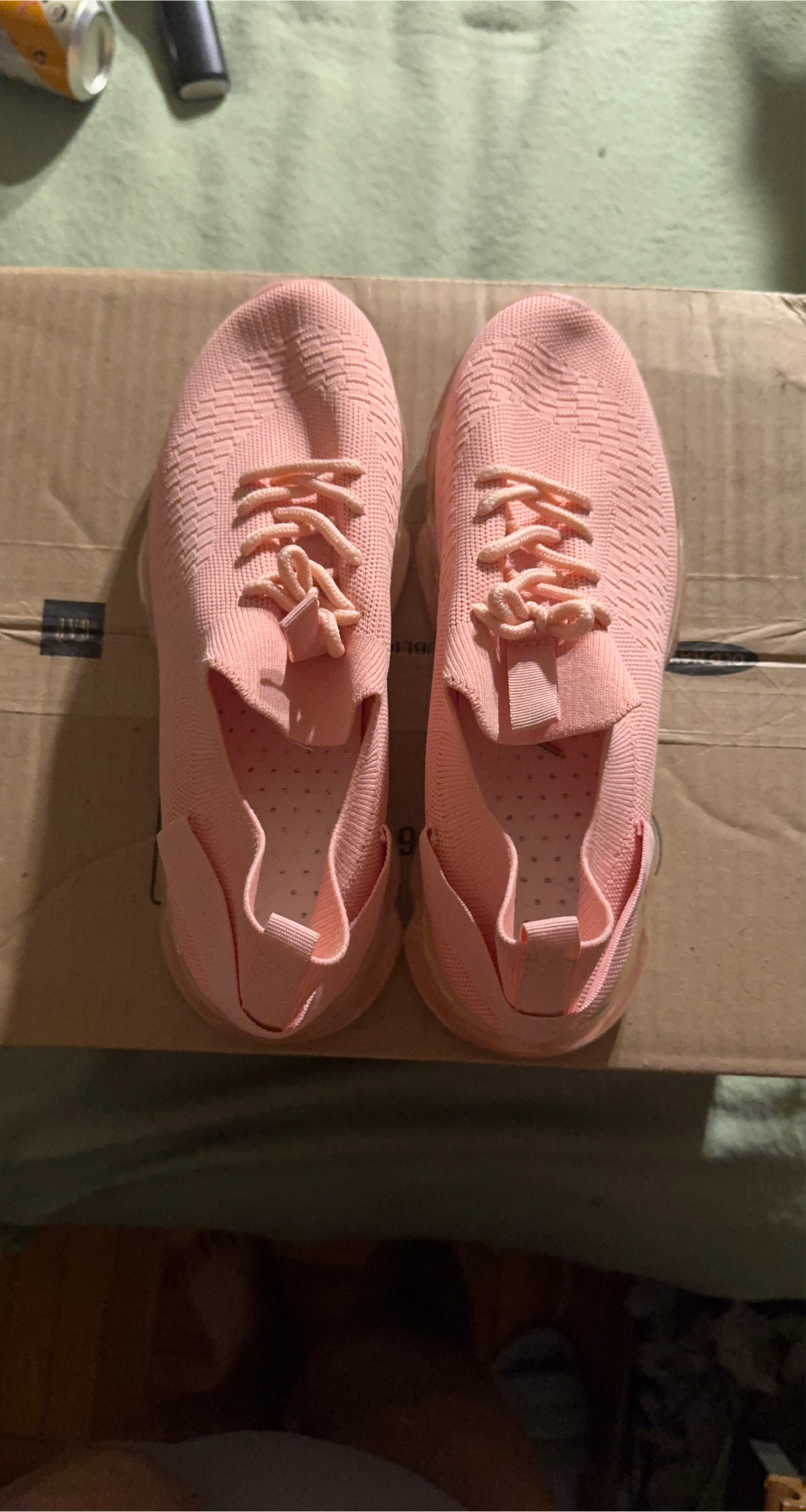 Temu Pink Knit Slip On Sneakers