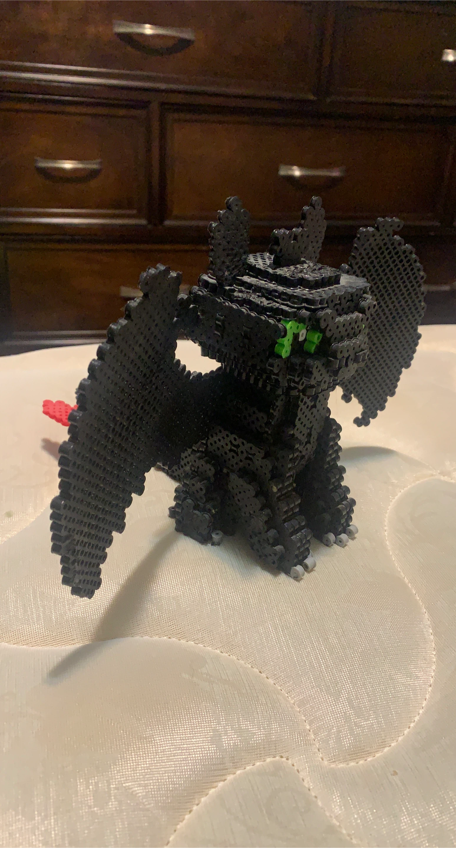 Toothless Perler Bead Figure