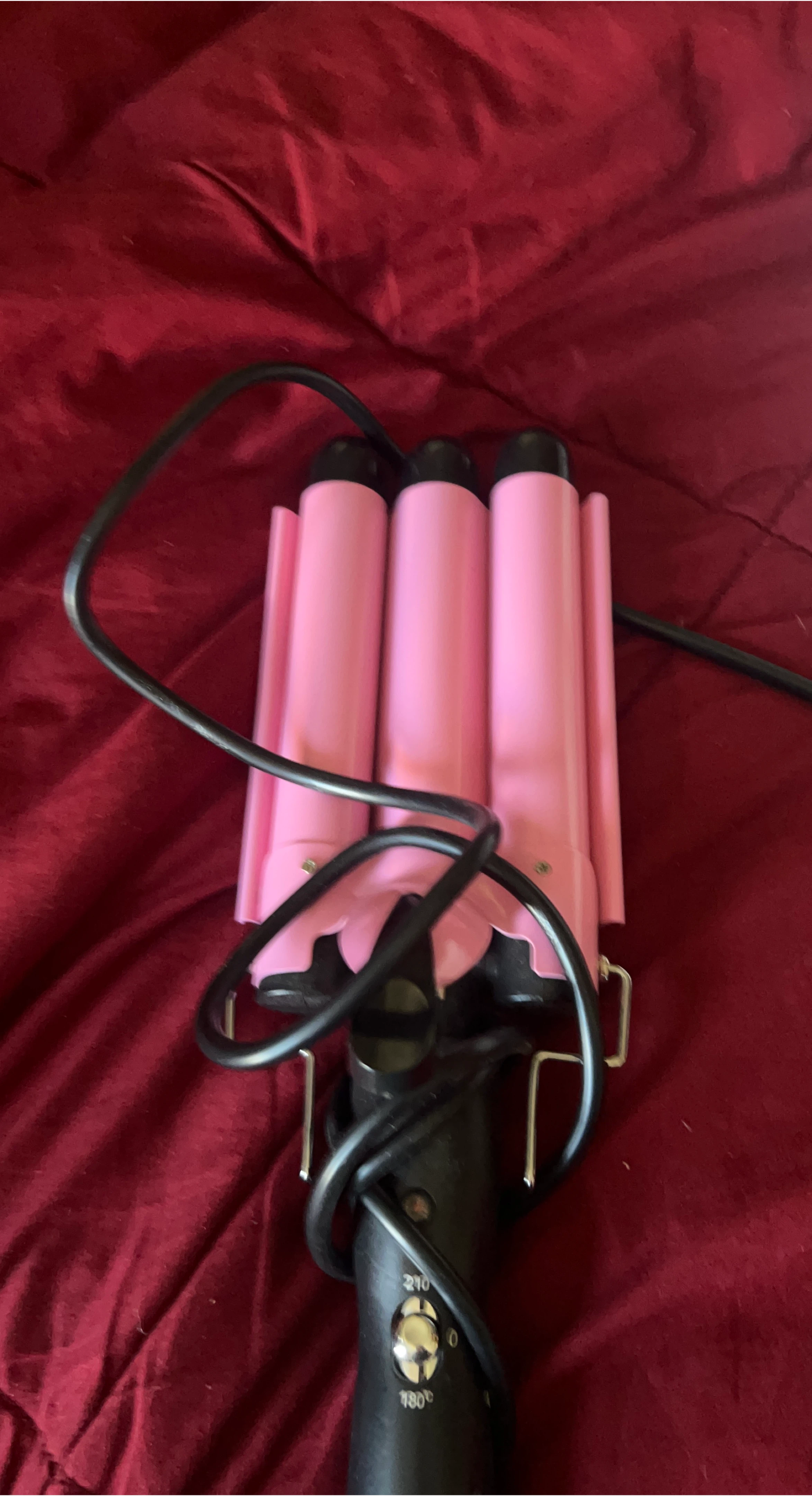 Pink Triple Barrel Waver Hair Curler