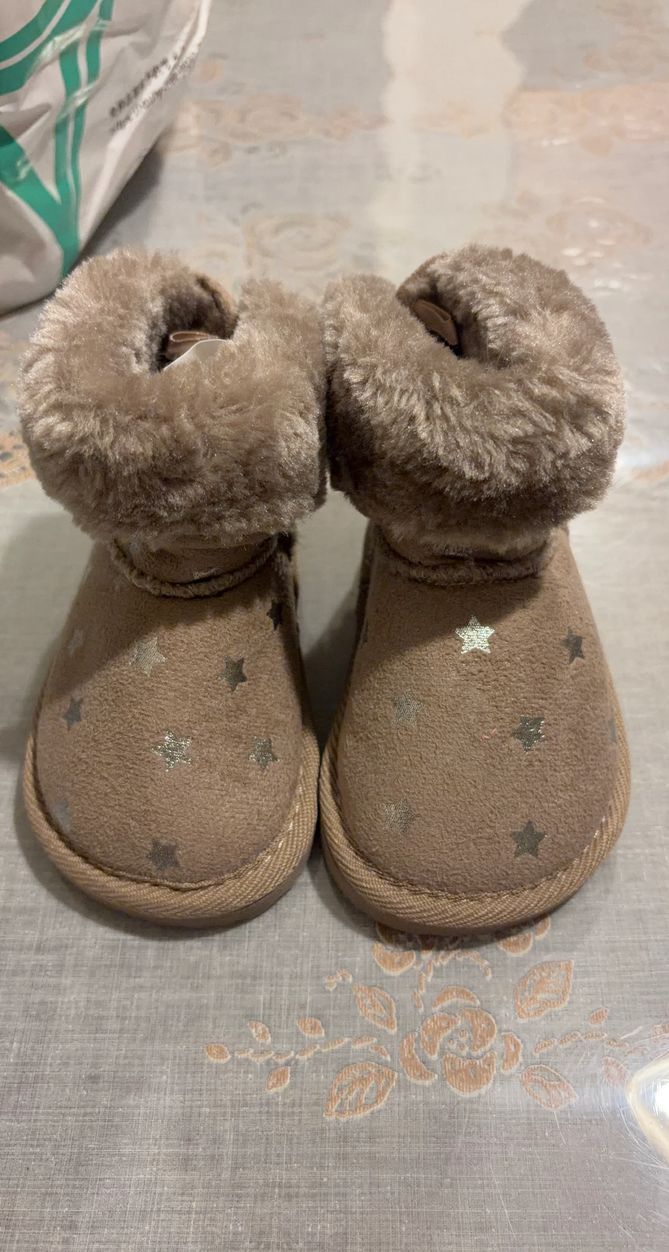 Toddler Girls Brown Star Boots