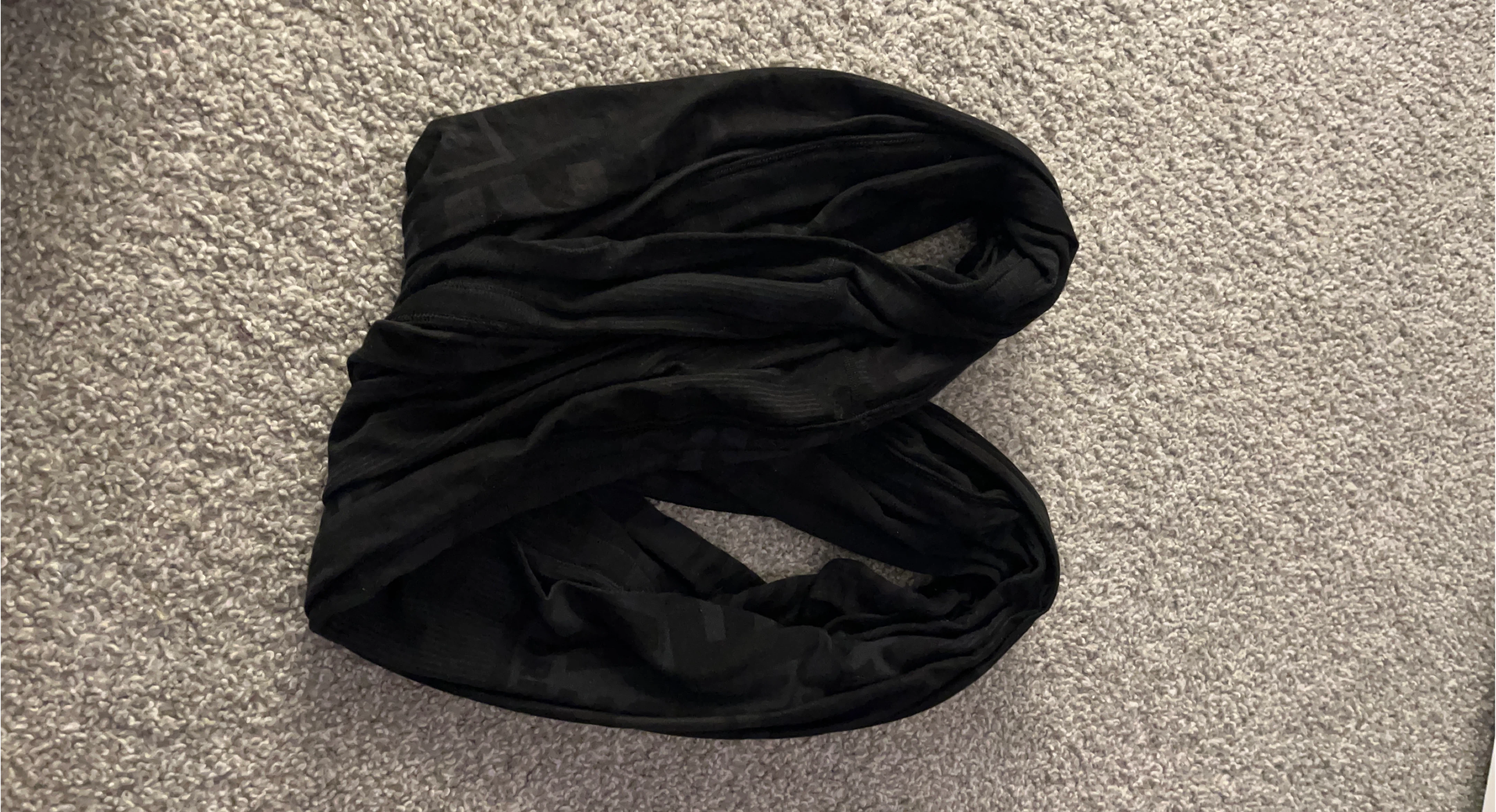 Lululemon Black Logo Print Athletica scarf
