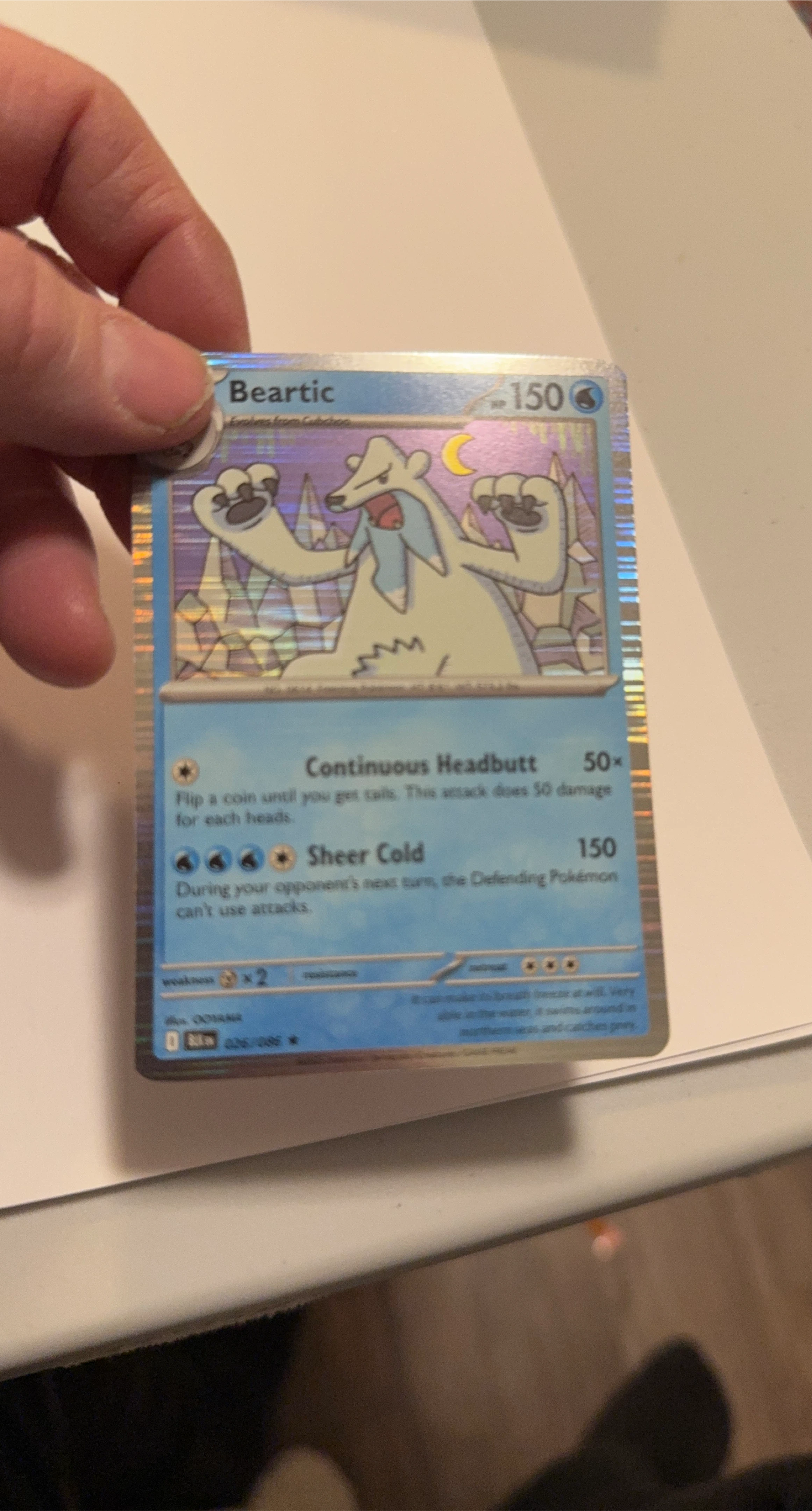 Pokemon Beartic Stage 1 Card
