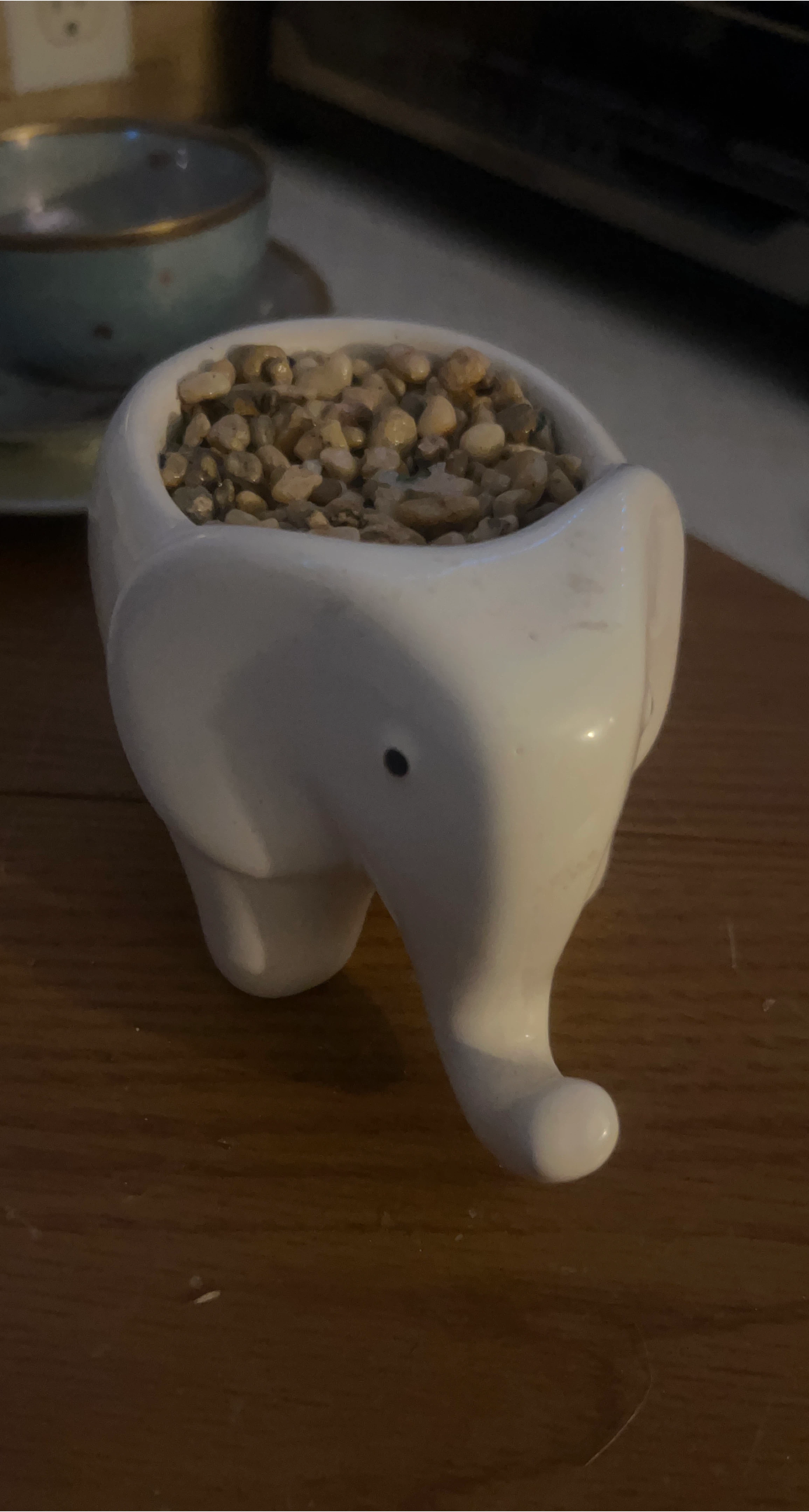 White Ceramic Elephant Planter