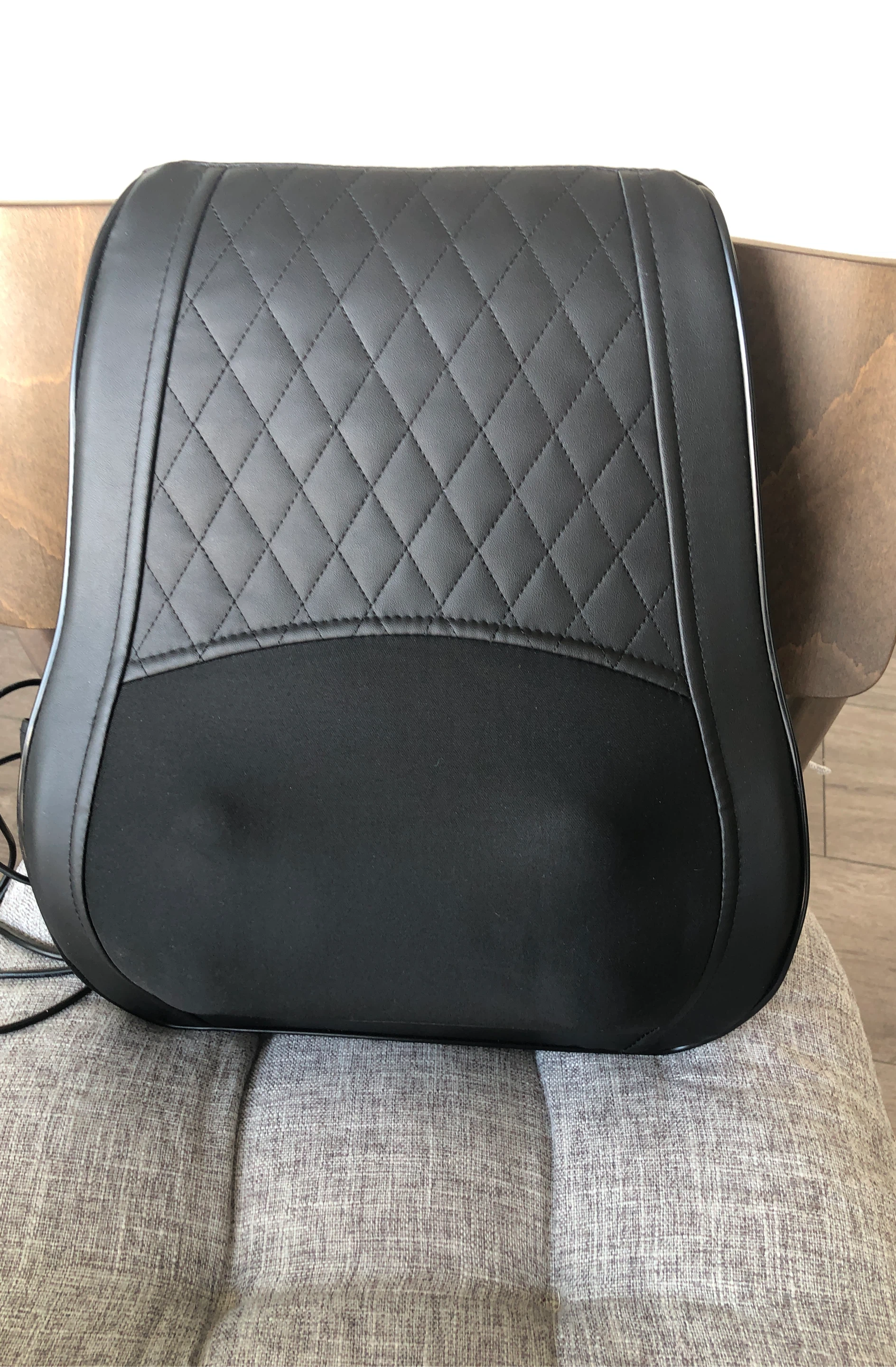 Black Massage Lumbar Support Cushion with Remote