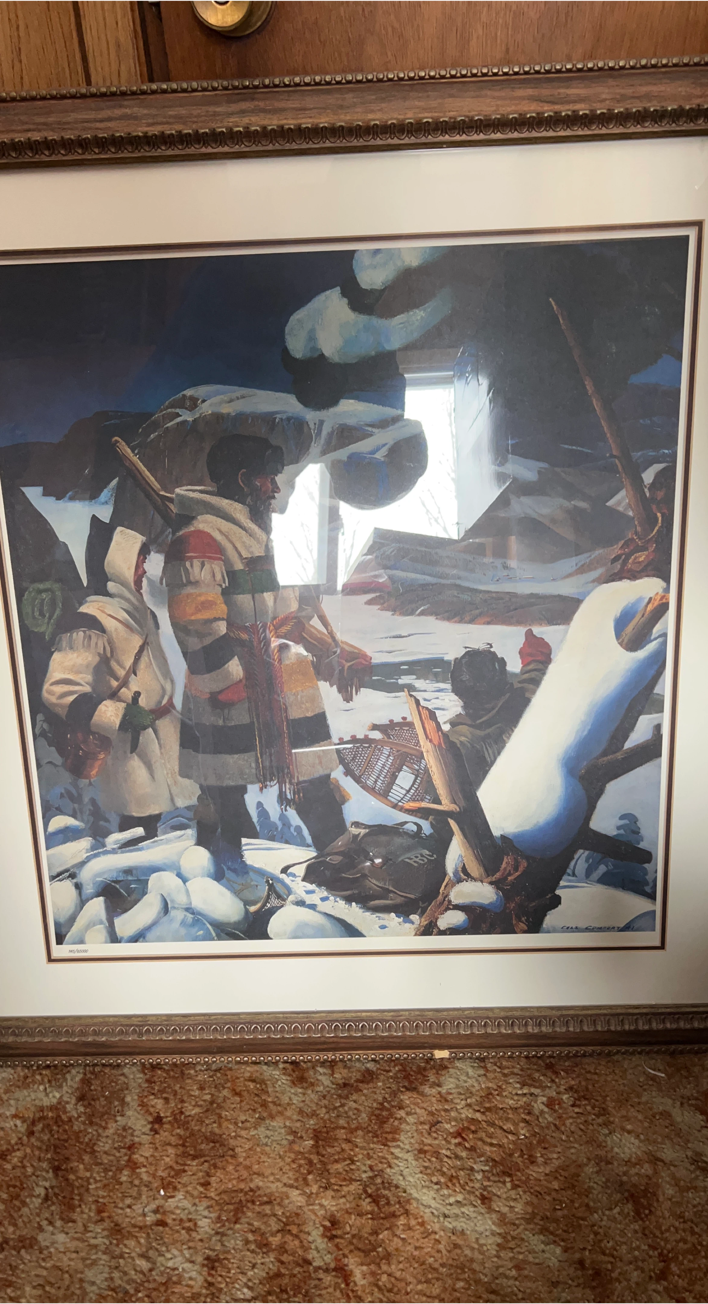 Framed Print "The Fur Traders" by Chas. Contartesi